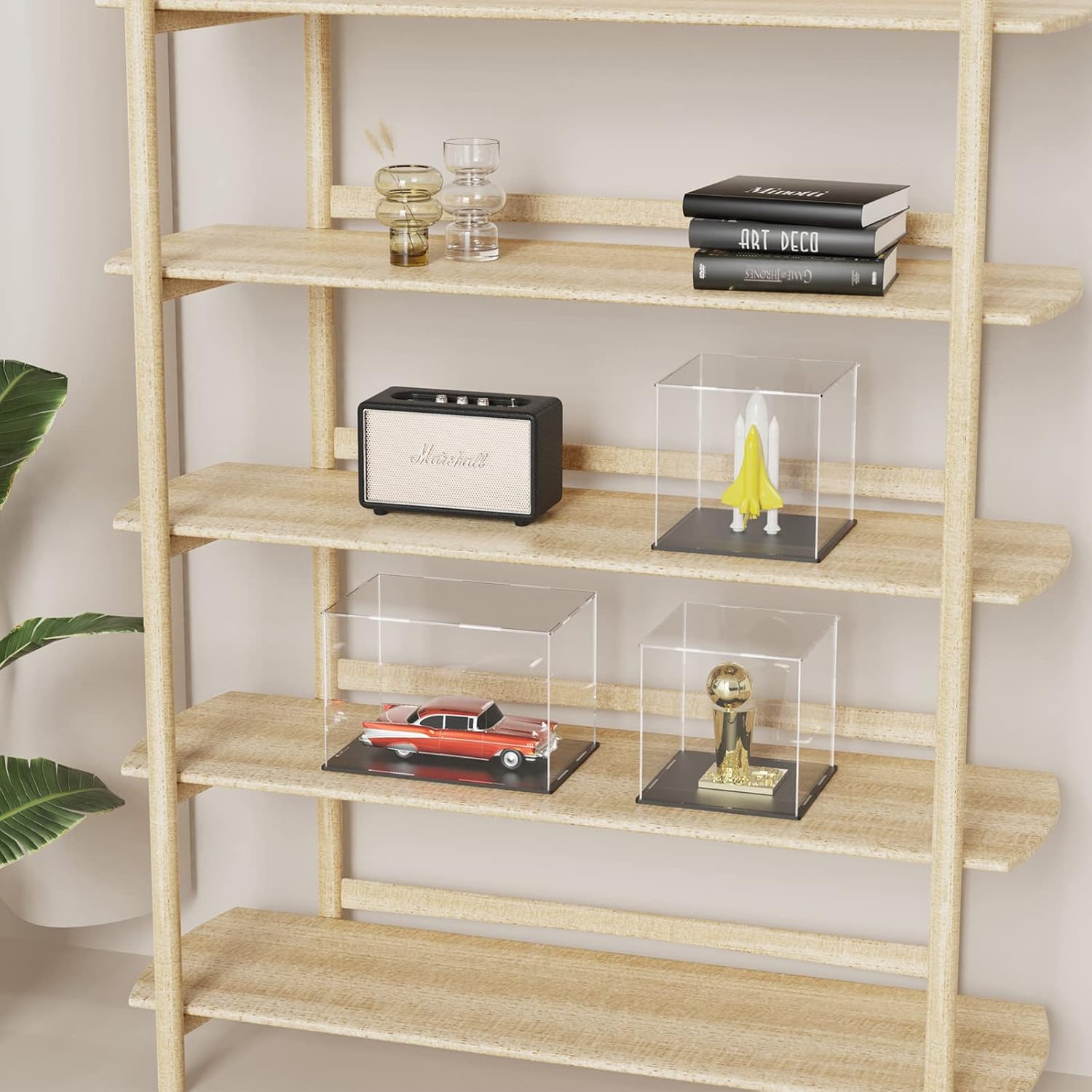 Wholesale OEM ODM Acrylic Box with Matte Black Base, Simple Self-Assembly Clear Acrylic Display Case, Cube Dustproof Showcase with Lid for Collectibles, Toys and Jewelry (10x5x5 inch) Factory & Supplier