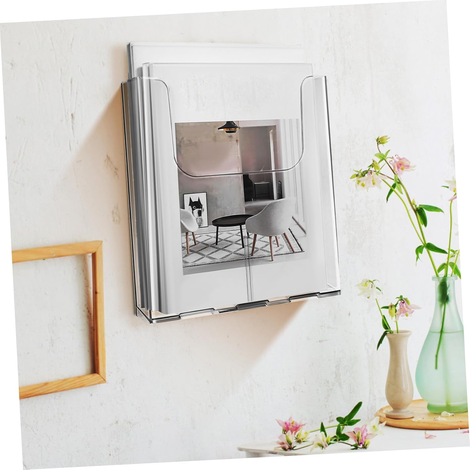 Wholesale 4pcs Acrylic Wall Mounted Document Holder Clear Magazine Organizer for Home Office and School Versatile Pamphlet Stand Easy Installation Space Saving Design China Factory Bulk Supply