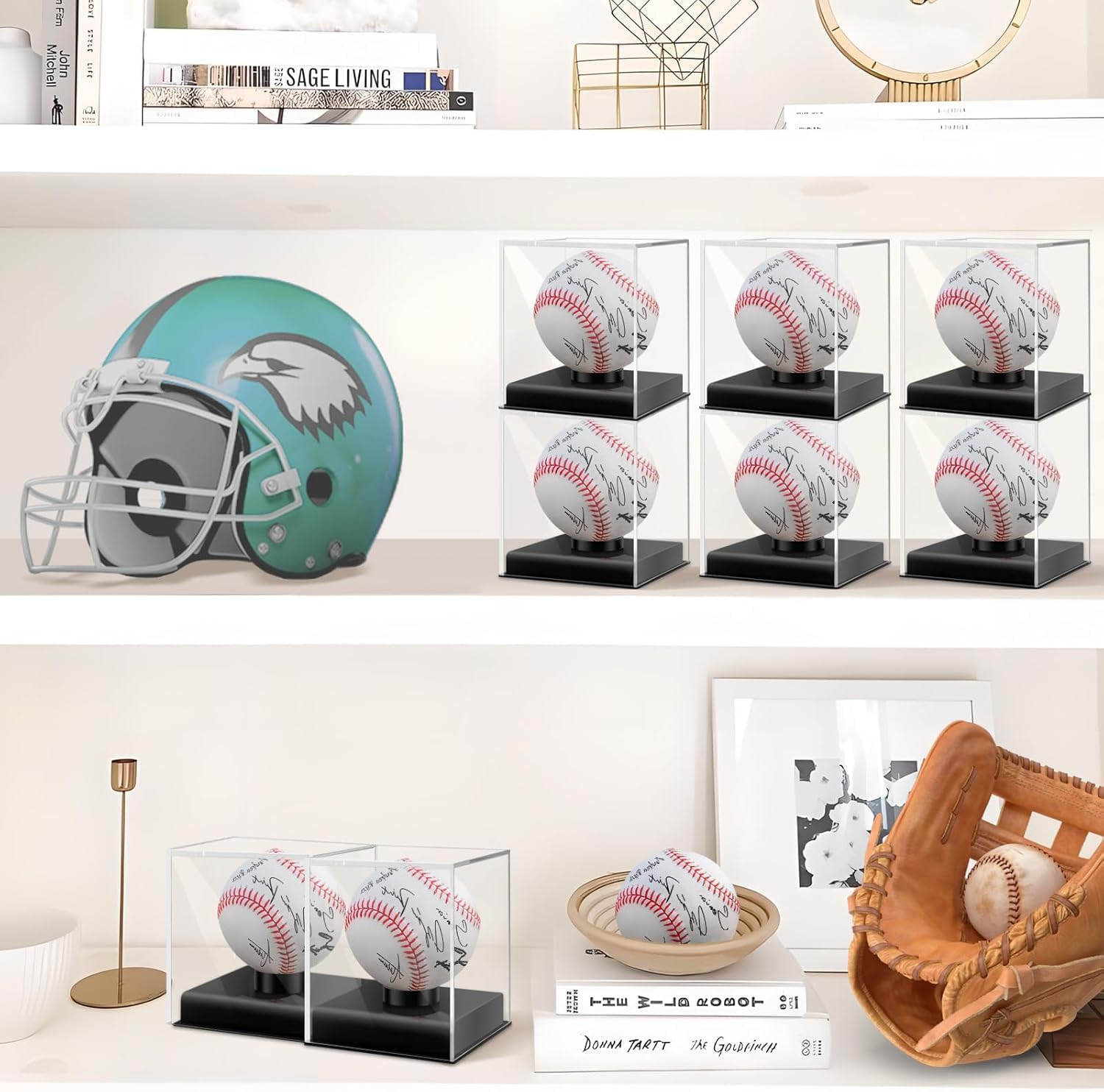 ODM Baseball Display Case, UV Protected Acrylic Clear Baseball Display Case, Square Cube Ball Memorabilia Display Box, Autograph Ball Protector, Baseball Holder for Official Size Ball (3 Pack) Custom Logo Service
