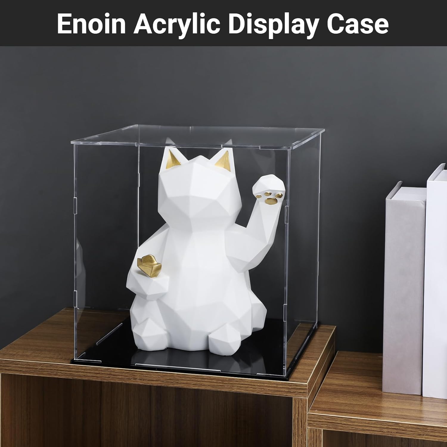 Wholesale OEM ODM Enoin Glass Display Case, 10x10x10 inch, Clear Plastic Box for Hat Football Basketball Soccer Ball Volleyball Rugby Action Figure Shoe Memorabilia Factory & Supplier