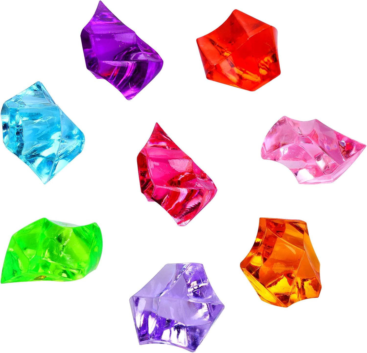 ODM 180-190pcs Premium Multicolored Fake Crushed Ice Rock Plastic Gems Jewels Acrylic Ice Rock Crystals Treasure Fake Diamonds Plastic Ice Cubes for Kids Toy Decoration Wedding Display Vase Fillers Crafts Custom Logo Service