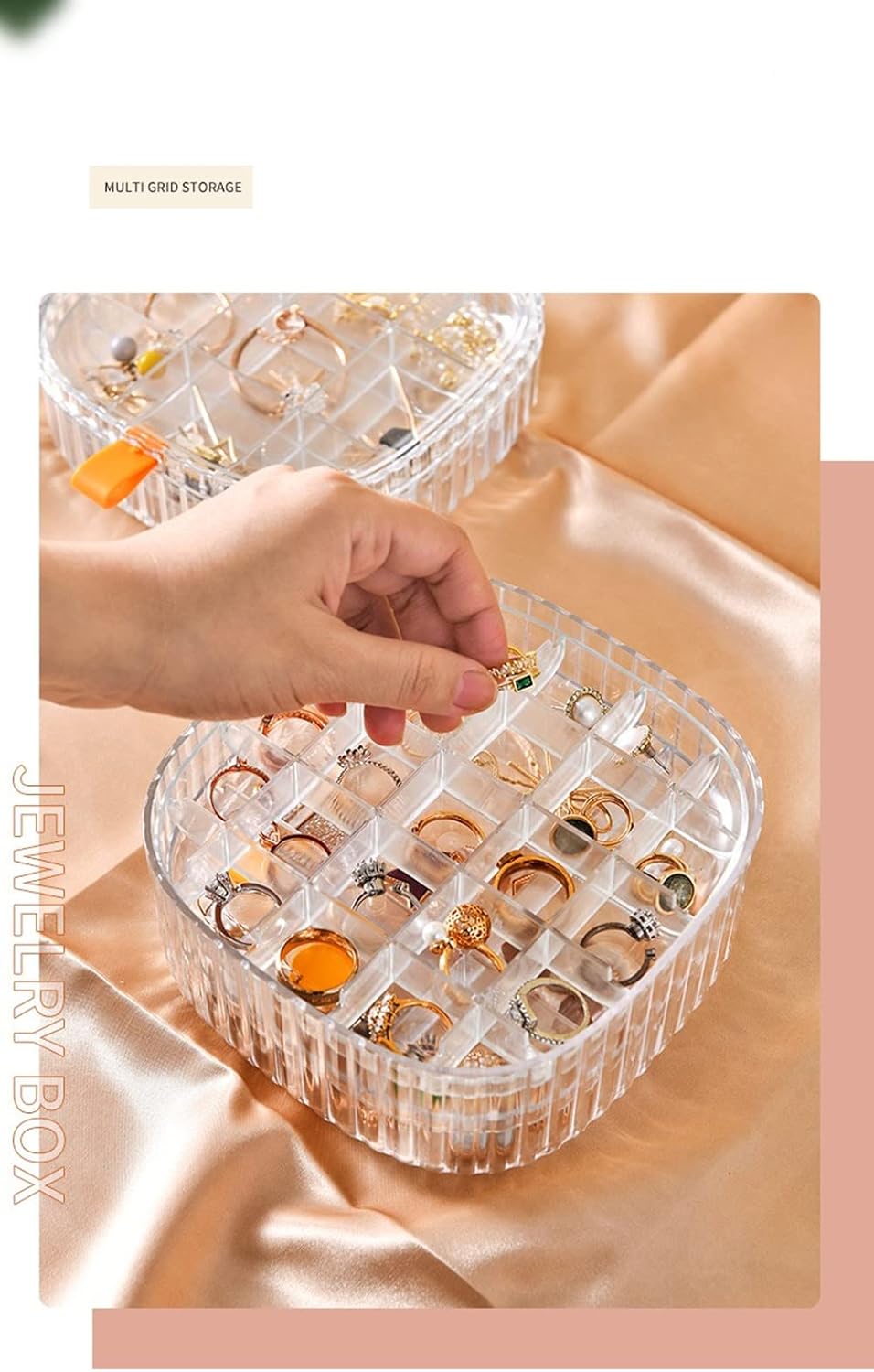 Direct Manufacturer Jewelry Organizer Tray for Drawer Desk Small Jewelry Storage Box for Women Clear Acrylic Jewelry Box 3-Layer Jewelry Tray Case for Earring Rings Gift for Women Girls (clear) Low MOQ