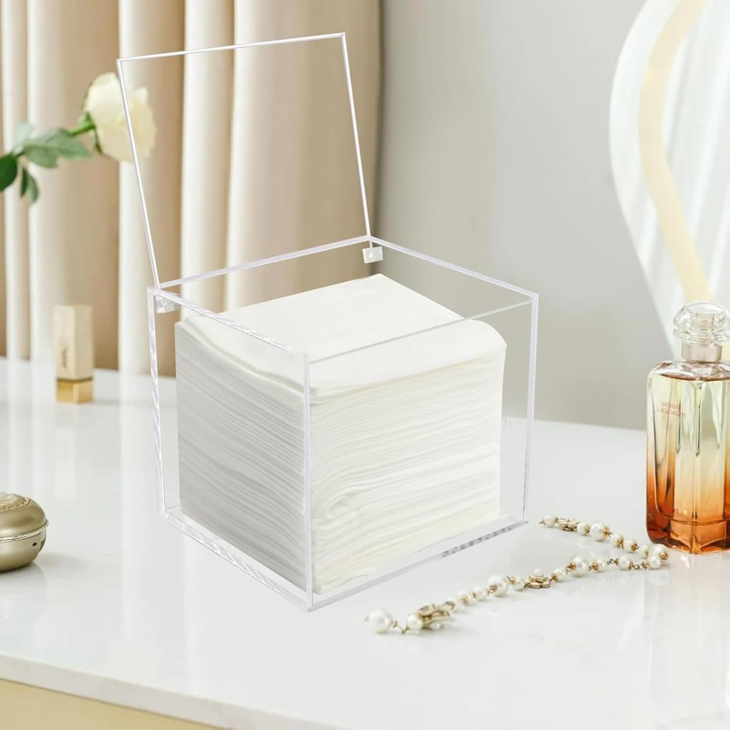 Private Label KissYou Acrylic Box with Lid Coffee Pod Holder Organizers Storage Contanier Clear Box for House and Office Transparent Case Custom Logo Service
