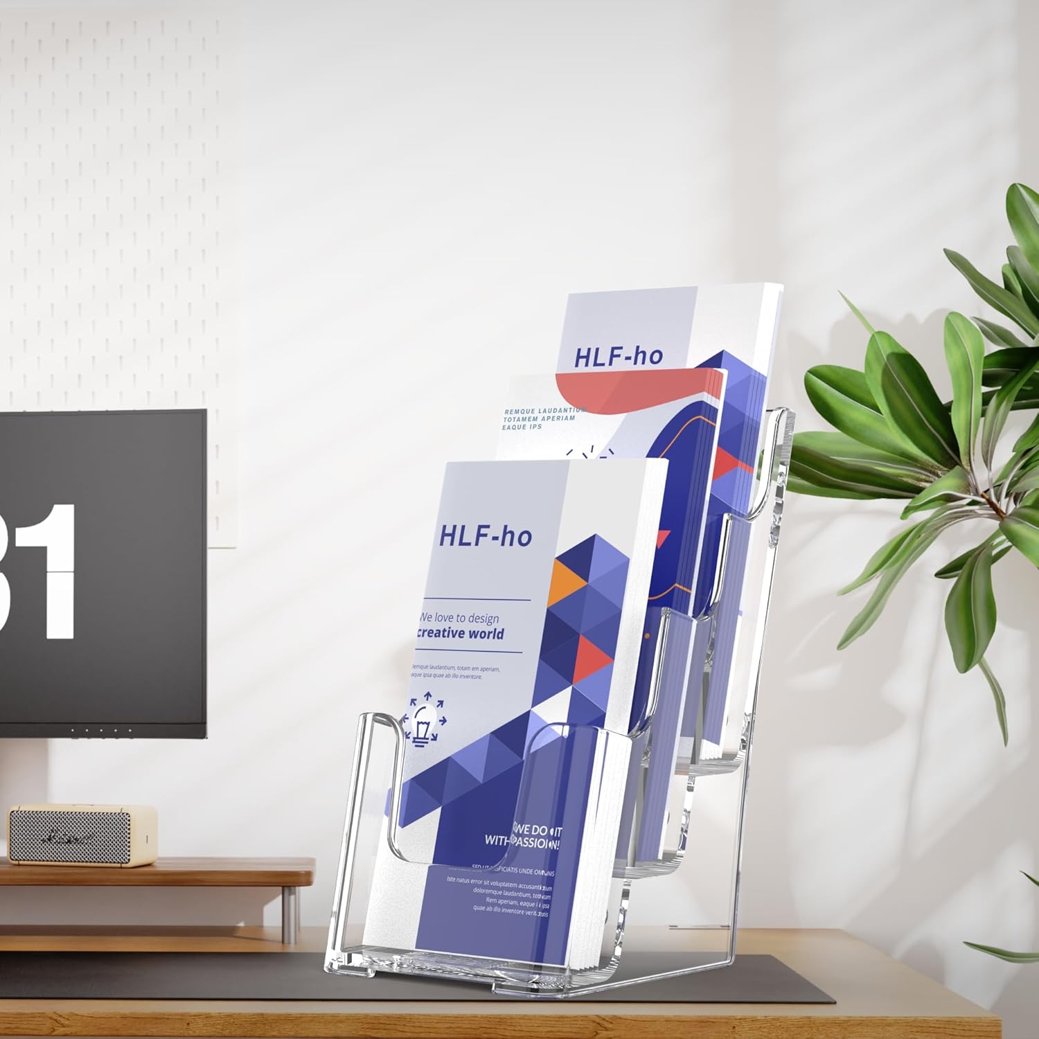 Wholesale Brochure Holder 4x9 Inch 3 Tier Acrylic Literature Holders Clear Plastic Flyer Display Stand for Pamphlets, Booklets, Menus, Multi Purpose Organizer for Office, Countertop Use, 2 Pack China Factory Bulk Supply