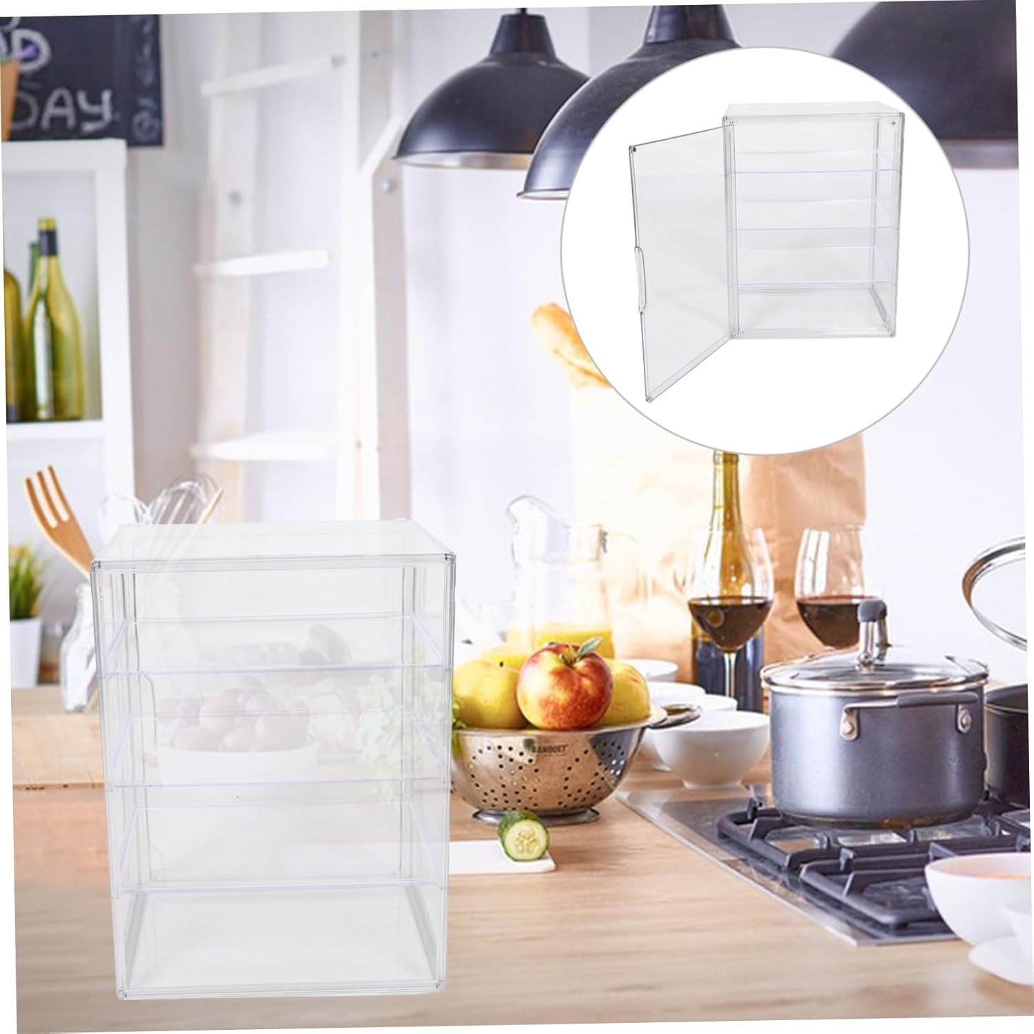 Wholesale OEM ODM Mikinona Bread Display Cabinet Pastry Display Case with Lid Storage Box for Cookies Counter Top Bakery Case Magnetic Door Design Factory & Supplier