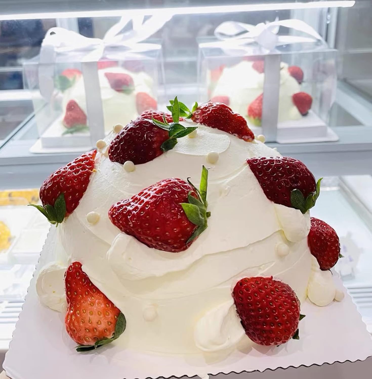 Wholesale OEM ODM XININSUN 6Pcs Tall Cake Boxes Clear cake Box with Ribbon, 12x12x 10inch,Ideal for Large 10" and 12" Inch Tall Layer Tiered Cakes and Clear Gift Boxes for Wedding Party and Gift Display - White Factory & Supplier