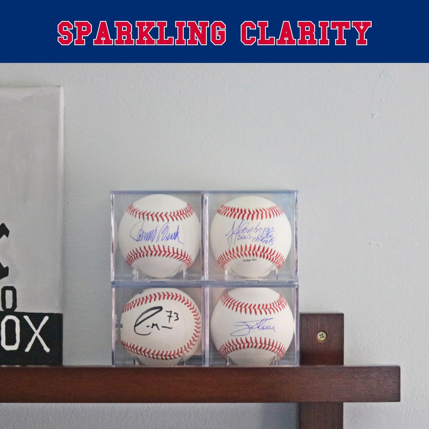 ODM (2 Count) Display Zone Baseball Cube - Crystal Clear UV Protected Acrylic Display Case Box - Autographed Game Ball Holder (Fits Official Size MLB Ball) - Signed Baseball Memorabilia Storage Custom Logo Service