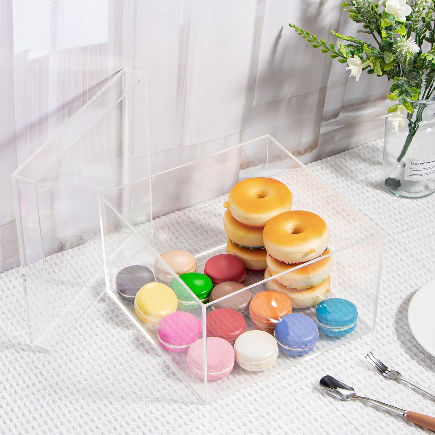 ODM Clear Acrylic Box with Lid, Clear Acrylic Plastic Square Cube containers Storage Box 5.9x5.9x2.36 Inches/150X150X60mm for Candy Pill and Tiny Jewelry Custom Mold Development