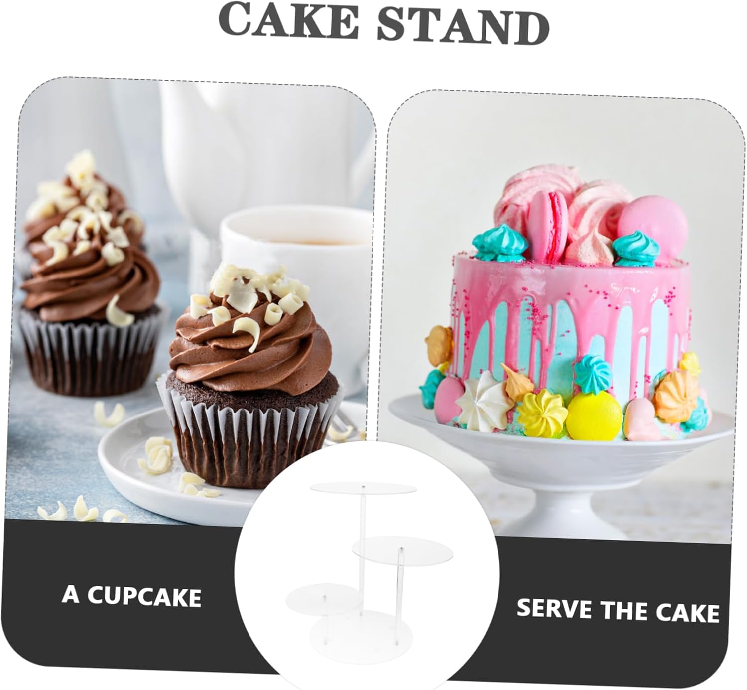 Wholesale OEM ODM 1 Set Elegant Tiered Cake Stand Clear Display Rack for Cakes Cupcakes Treats for Weddings Parties Special Occasions Enhance Your Dessert Table Decor Factory & Supplier