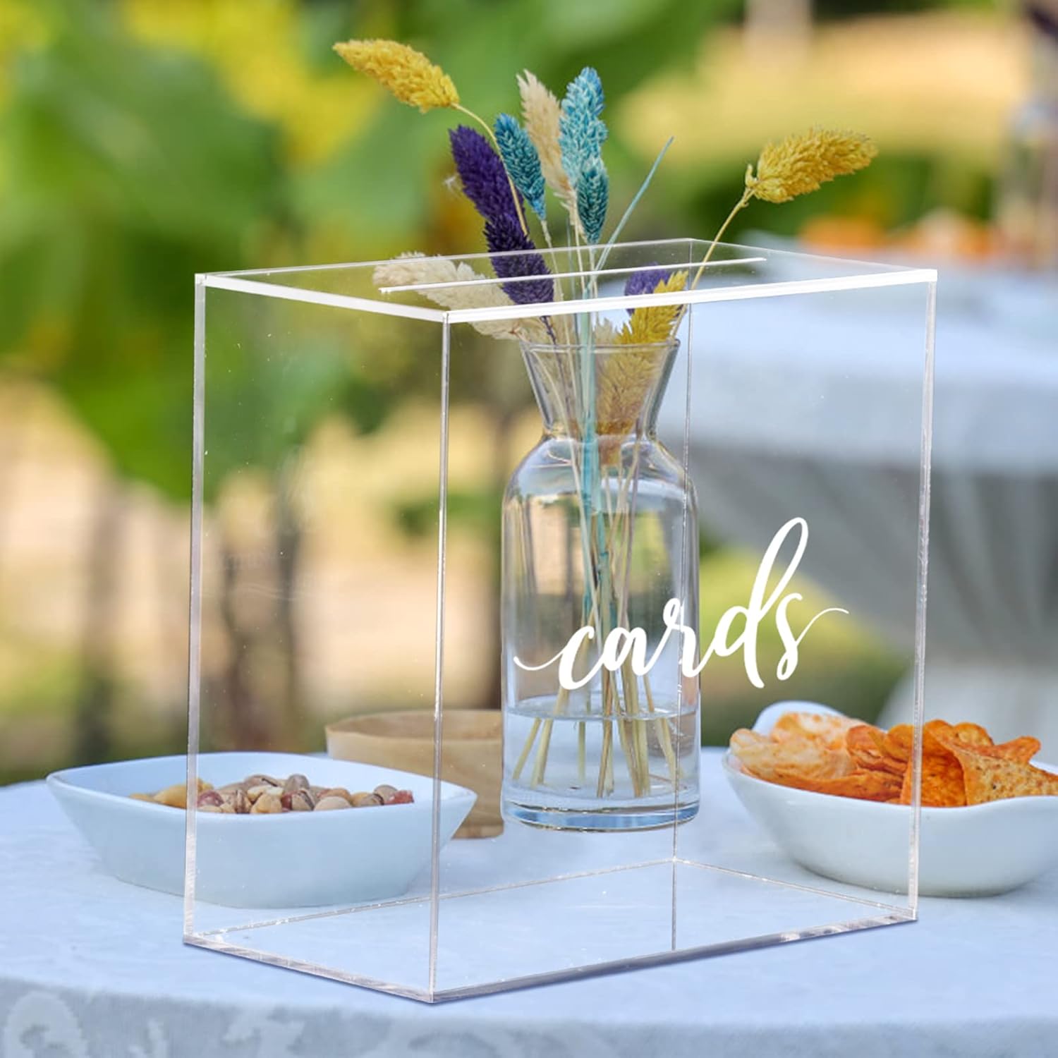 Private Label Hooqict Clear Acrylic Wedding Card Box with Slot Large Blank Gift Card Boxes for Reception, Party, Wishing Well, Money Box Holder, Graduation Decorations, Baby Shower Wholesale Manufacturer