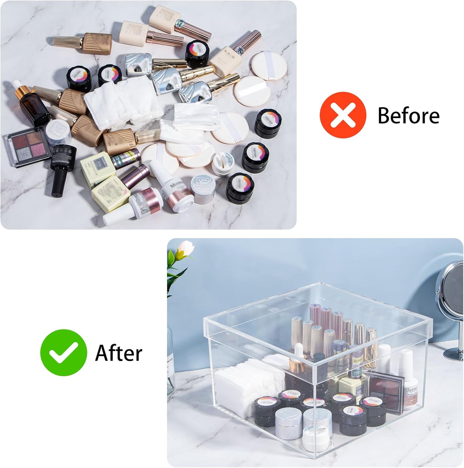 ODM Clear Acrylic Box with Lid, Clear Acrylic Plastic Square Cube containers Storage Box 5.9x5.9x2.36 Inches/150X150X60mm for Candy Pill and Tiny Jewelry Custom Mold Development