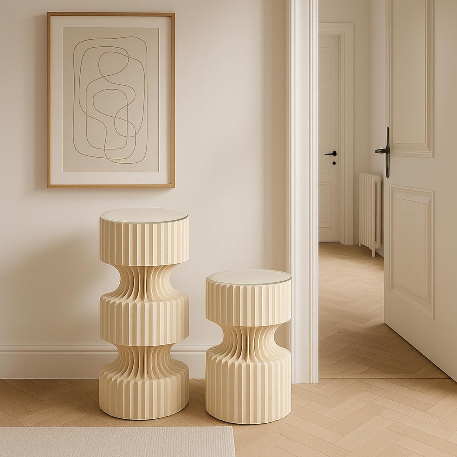 Private Label 3PCS Pillaro Cake Stands for Party, Sturdy Cardboard Column with Clear Acrylic Plate, Reusable Round Cylinder Stands for Party, Cake Pedestal Stand, Pillar for Birthday Wedding Dessert OEM Wholesale Manufacturer