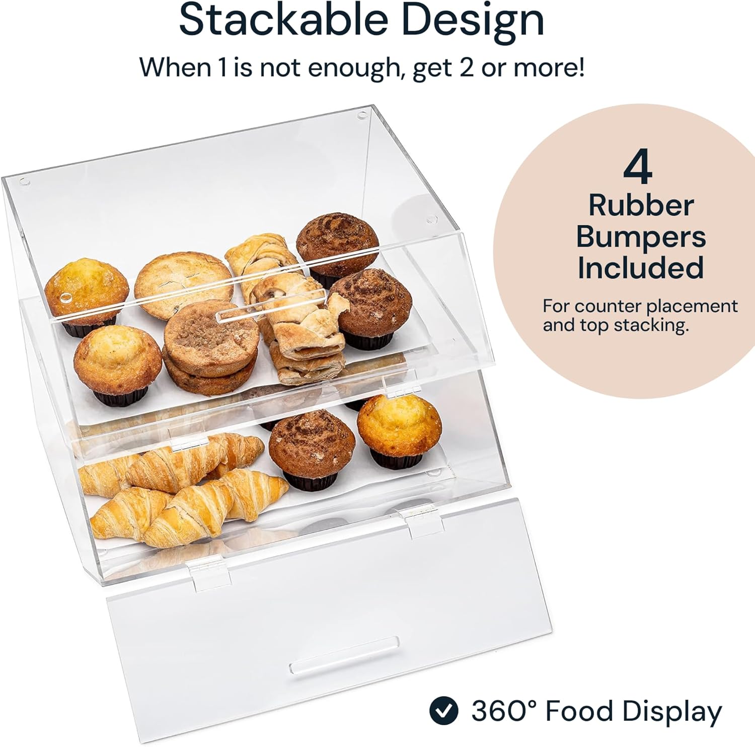 Wholesale OEM ODM Countertop Bakery Display Case - Acrylic Storage for Pastry and Food, Cookies Dessert Bread Bagels Donuts Cupcakes, Retail, Home, Commercial Factory & Supplier