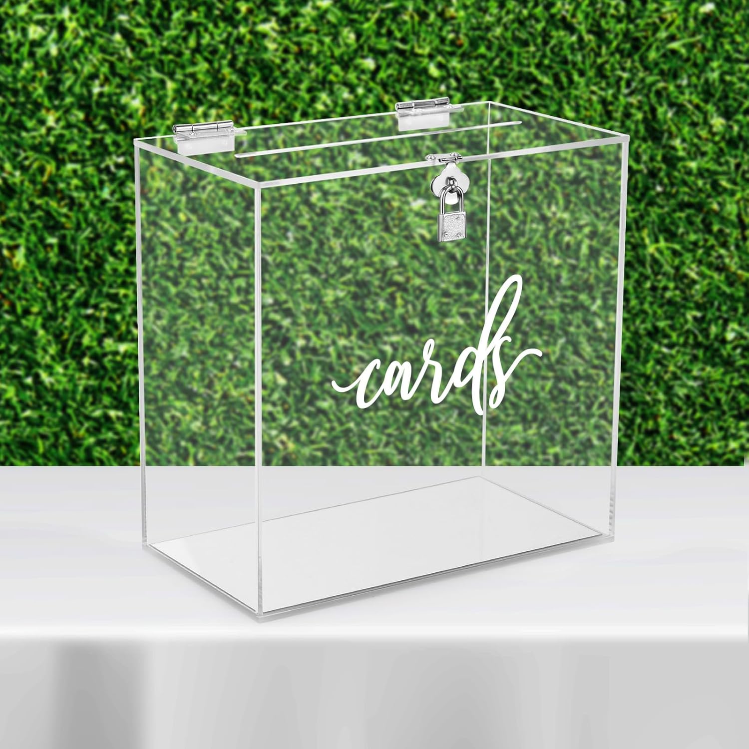 Private Label Hooqict Clear Acrylic Card Box with Lock and Slot, Thick DIY Wedding Card Box for Wedding Reception, Large Acrylic Gift Box Wedding Money Box for Party Graduation Decorations Wholesale Manufacturer