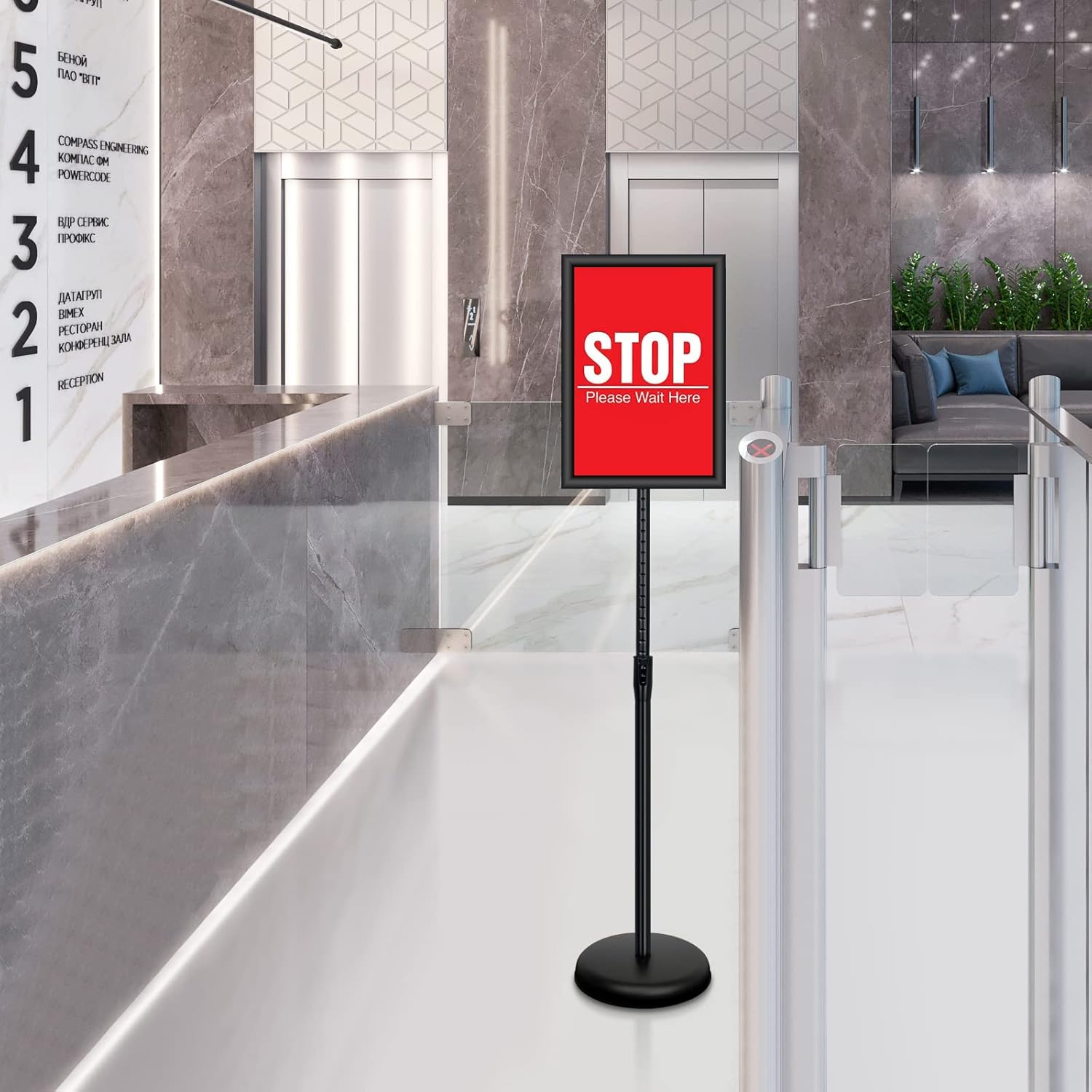 Private Label 6Packs 8.5x11 Inch Adjustable Pedestal Poster Sign Stand, Heavy Duty Floor Standing Sign Holder Stand Aluminum Snap Open Frame for Vertical and Horizontal View Sign Displayed(Black) OEM Wholesale Manufacturer