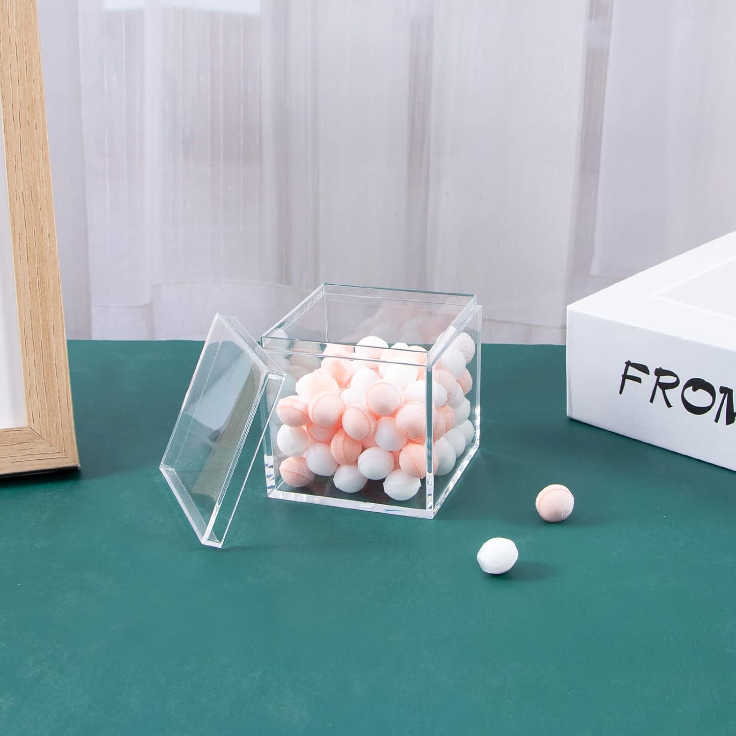 ODM 6 Packs Clear Acrylic Plastic Box, Acrylic Boxes with Lids, Small Square Plastic Containers 2.1''×2.1''×2.2'', Plastic Square Boxes for Candy, Pill and Jewelry Custom Logo Service