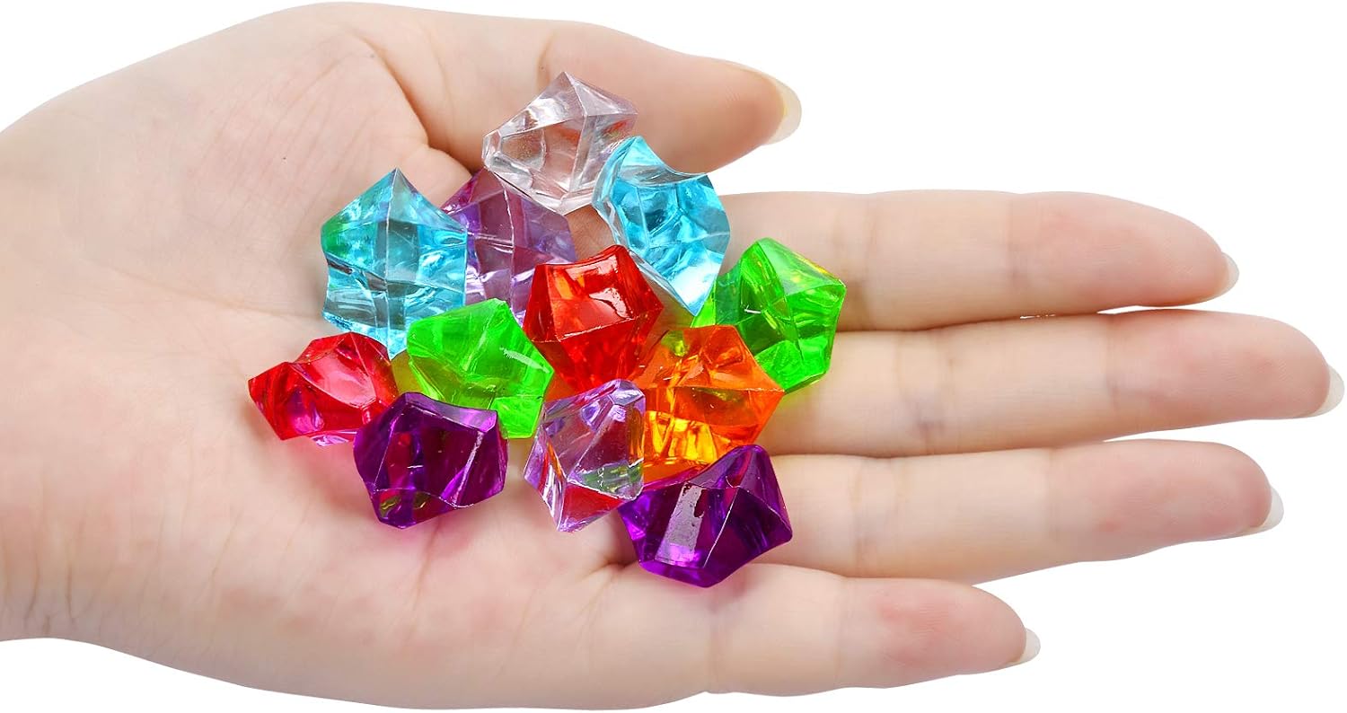 ODM 180-190pcs Premium Multicolored Fake Crushed Ice Rock Plastic Gems Jewels Acrylic Ice Rock Crystals Treasure Fake Diamonds Plastic Ice Cubes for Kids Toy Decoration Wedding Display Vase Fillers Crafts Custom Logo Service