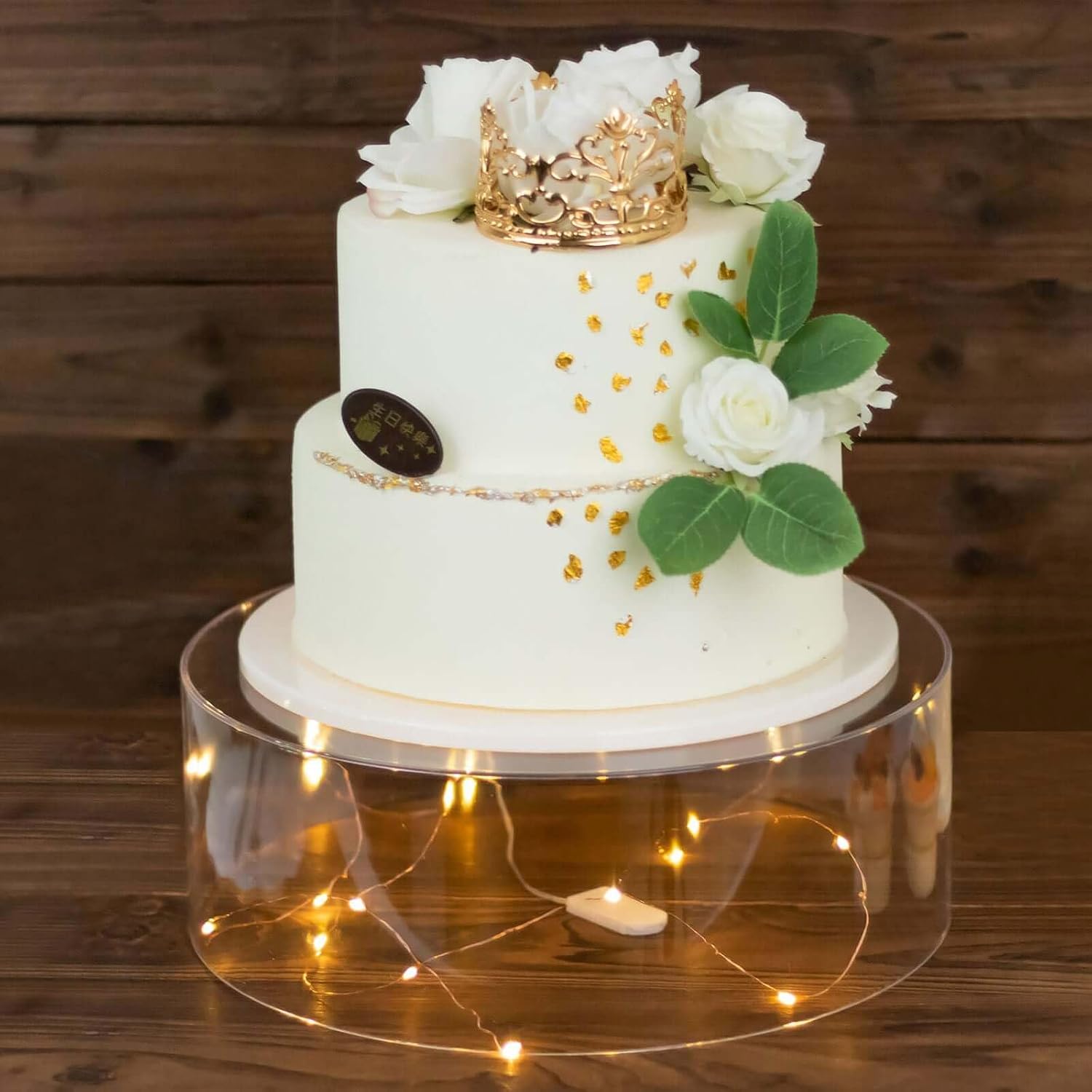 Efavormart 14" Round Clear Acrylic Cake Stand, Transparent Fillable Display Box, Pedestal Riser with Hollow Bottom