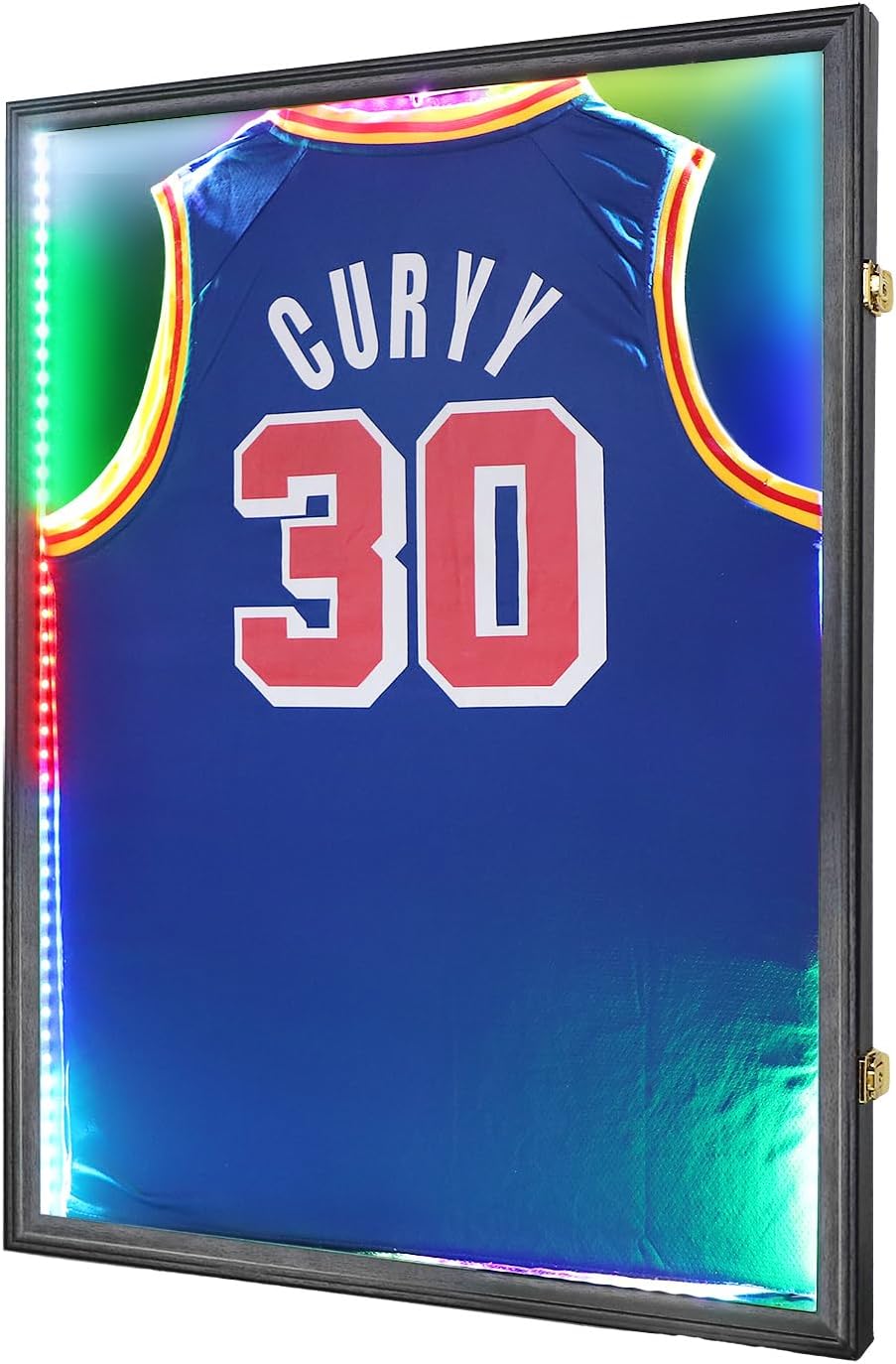 Jersey Display Frame Case, Large Lockable Shadow Box Sports Jersey Frame with 98% UV Protection Acrylic and Hanger for Baseball Basketball Football Shirt