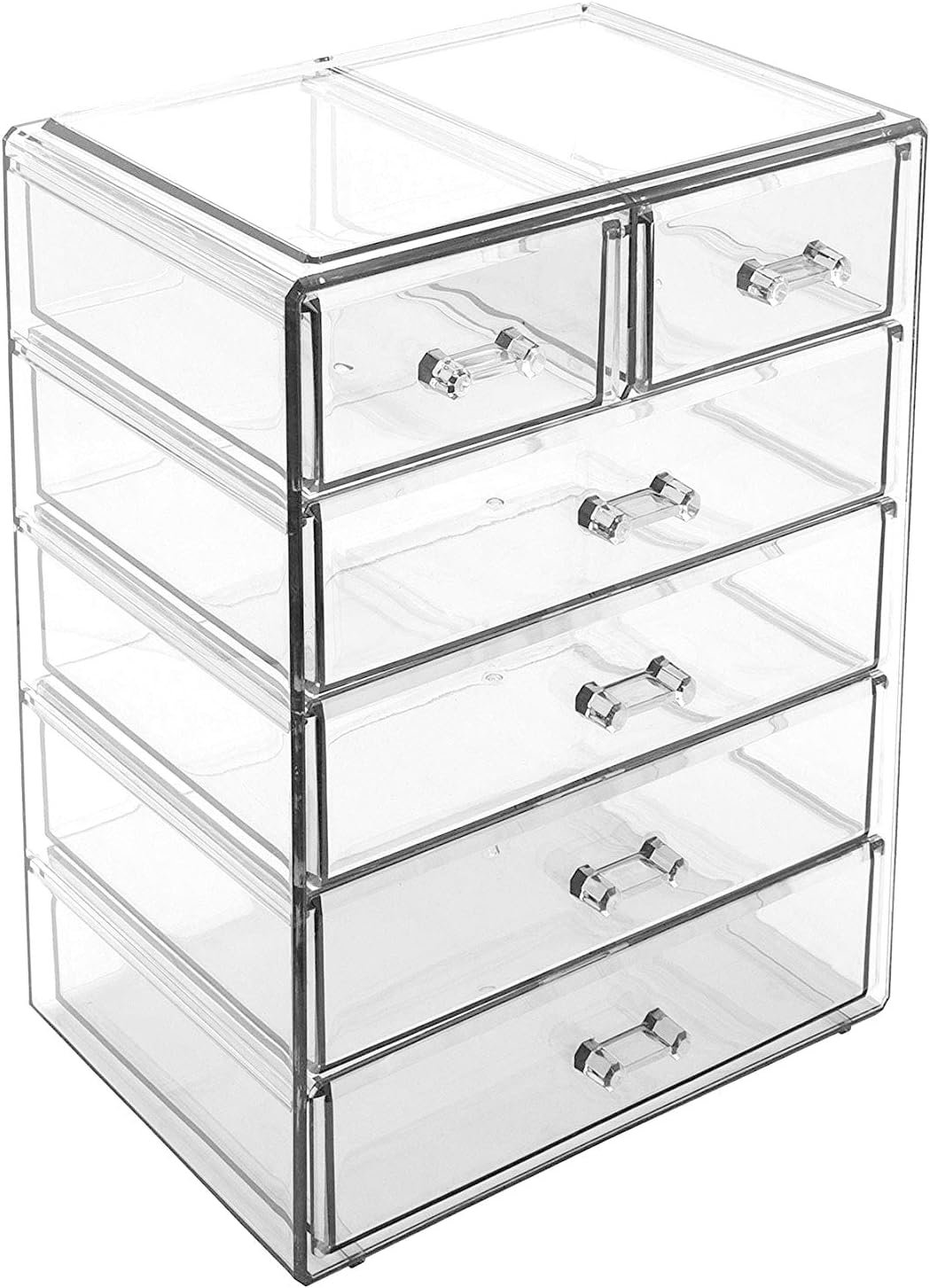 Private Label Sorbus Acrylic Makeup Organizer - Organization and Storage Case for Cosmetics Make Up & Jewelry - Big Clear Makeup Organizer for Vanity, Bathroom, College Dorm, Closet, Desk (4 Large, 2 Small Drawers) Factory Direct Price