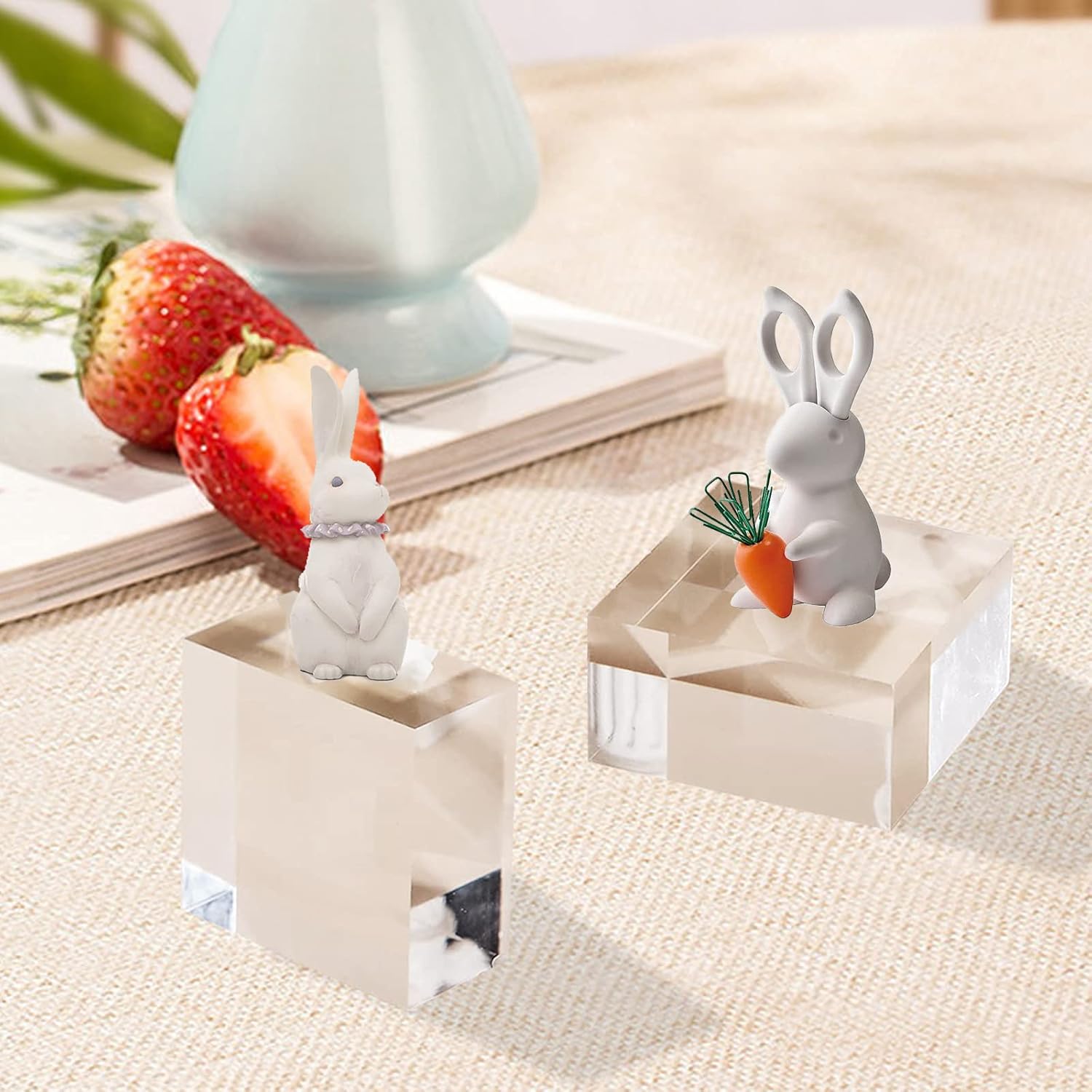 ODM 30pcs Acrylic Square Display Block - 2x2x1 Inches Clear Polished Acrylic Cube Stand for Jewelry Display Custom Logo Service