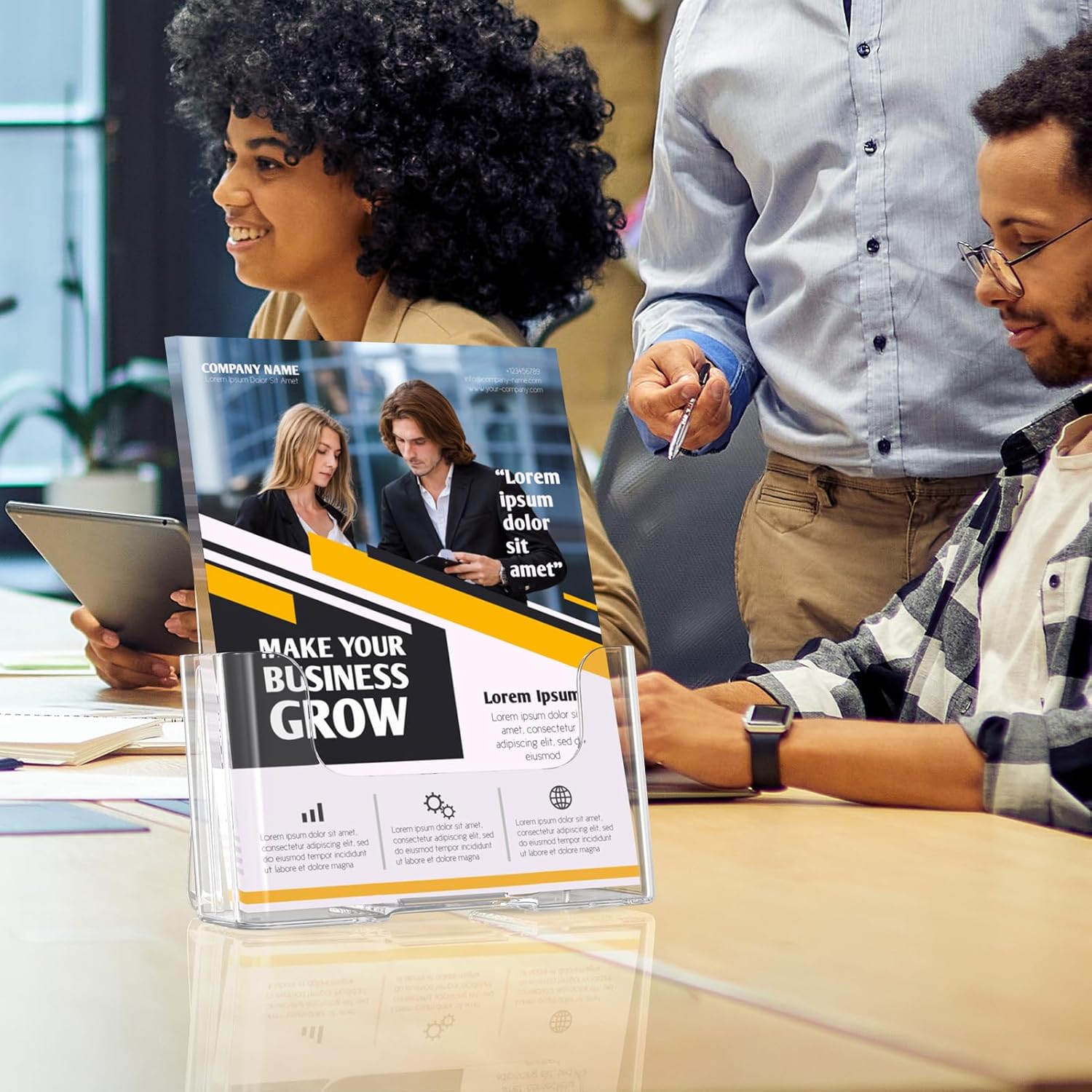 Wholesale MaxGear Acrylic Brochure Holder 6 x 8 inch, Display Stand Plastic Clear Flyer Holders for 5.5 x 8.5 inch, 5 x 7 inch Menu, Literature, Trifold Pamphlet, Magazine, Countertop or Wall Mount, 6 Pack China Factory Bulk Supply