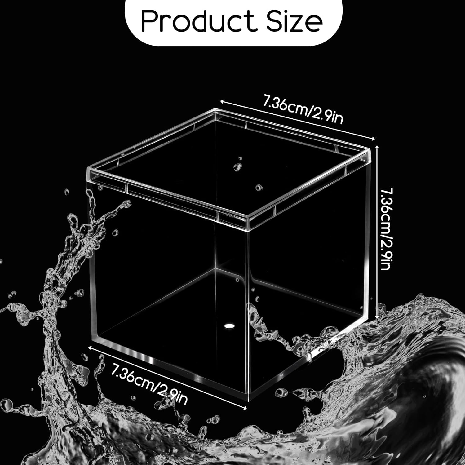 Direct Manufacturer 12 Pcs Clear Acrylic Plastic Small Acrylic Box with Lid Decorative Storage Box Jewelry Display Mini Clear Container for Home Candy Pill Tiny Jewelry(Square,3 x 3 x 3) Low MOQ