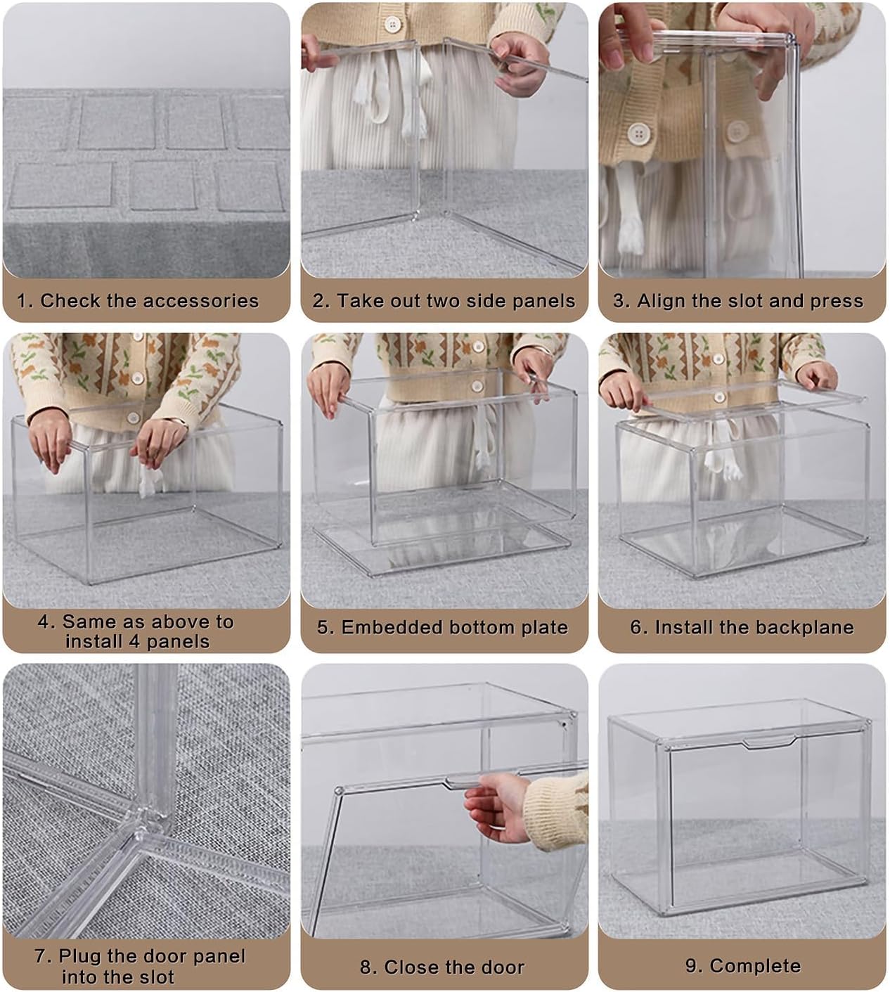 Wholesale OEM ODM Clear Stackable Plastic Storage Bins with Lid, Dustproof Display Cases, Extra Large Figures Collectibles Showcase, Boot & Shoe Boxes, Helmet Protection Organizer (Transparent, XL-1 Pack) Factory & Supplier