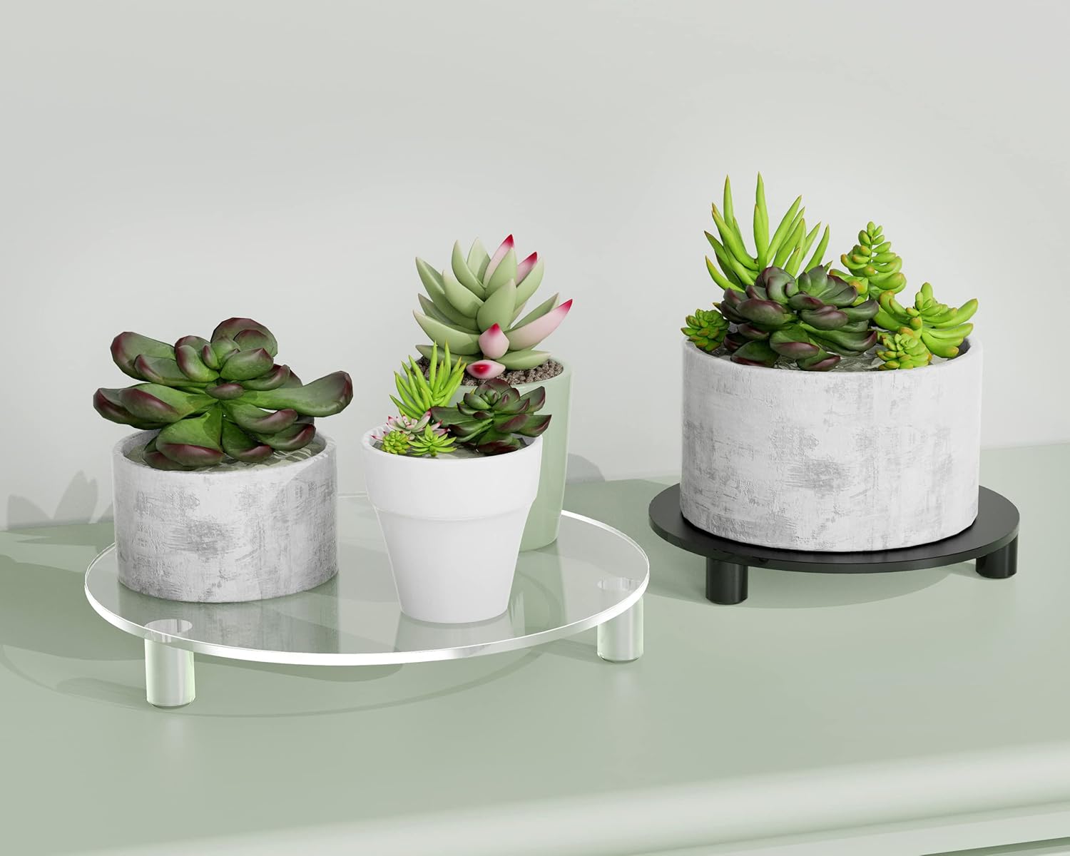 Private Label Clear Acrylic Riser for Displays, 7 Inch Round Pedestal Stand for Kitchen & Bathroom Counter Décor, Modern Plant Stand for Indoor Flower Pot Riser, 7-inch Clear OEM Wholesale Manufacturer