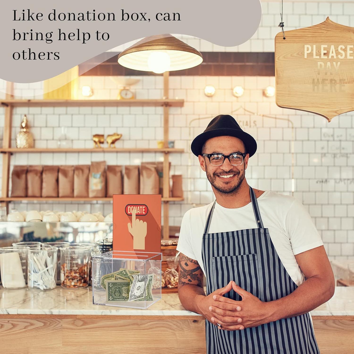 Private Label Bucherry 3 Pcs Acrylic Donation Box with Slot Clear Ballot Suggestion Raffle Ticket Box with Sign for Fundraising, Raffle, Collecting, Donating, Voting, 5.9 x 5 x 5 Inches Wholesale Manufacturer