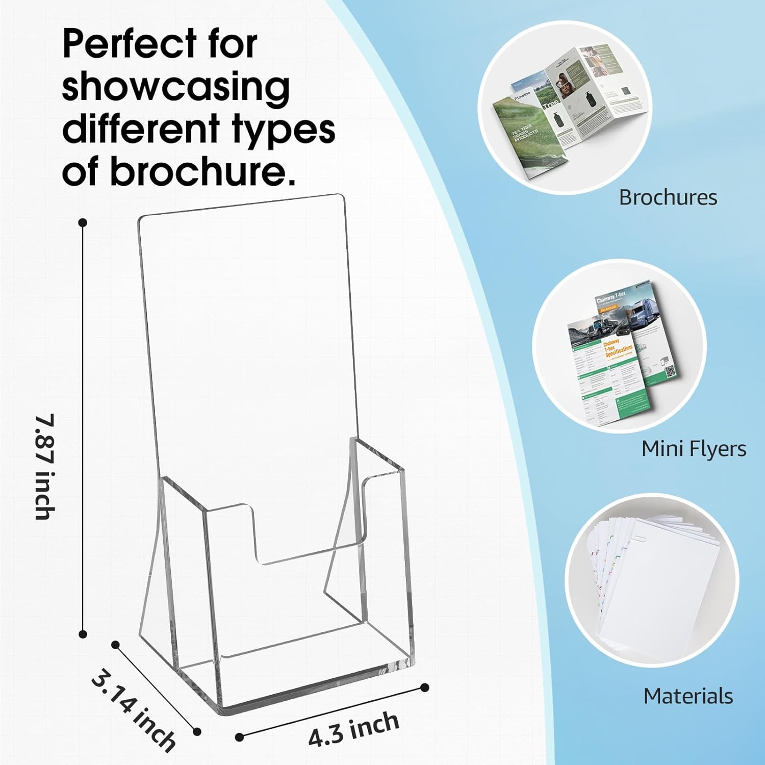 Wholesale MaxGear Acrylic Brochure Holder 4 Inch, Clear Plastic Countertop Literature Holders, Trifold Flyer Display Stand for Pamphlets, Booklets, Magazines, Menus, Multi Purpose Organizer For Office, 2 Pack China Factory Bulk Supply