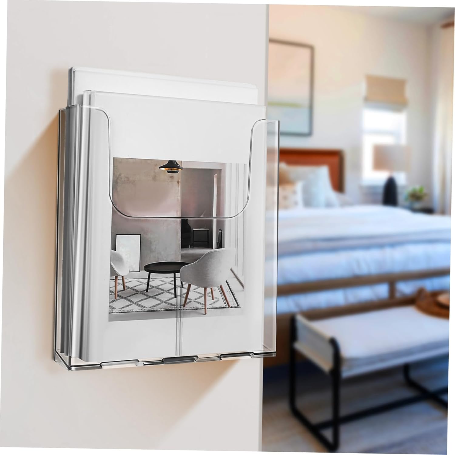 Wholesale 4pcs Acrylic Wall Mounted Document Holder Clear Magazine Organizer for Home Office and School Versatile Pamphlet Stand Easy Installation Space Saving Design China Factory Bulk Supply