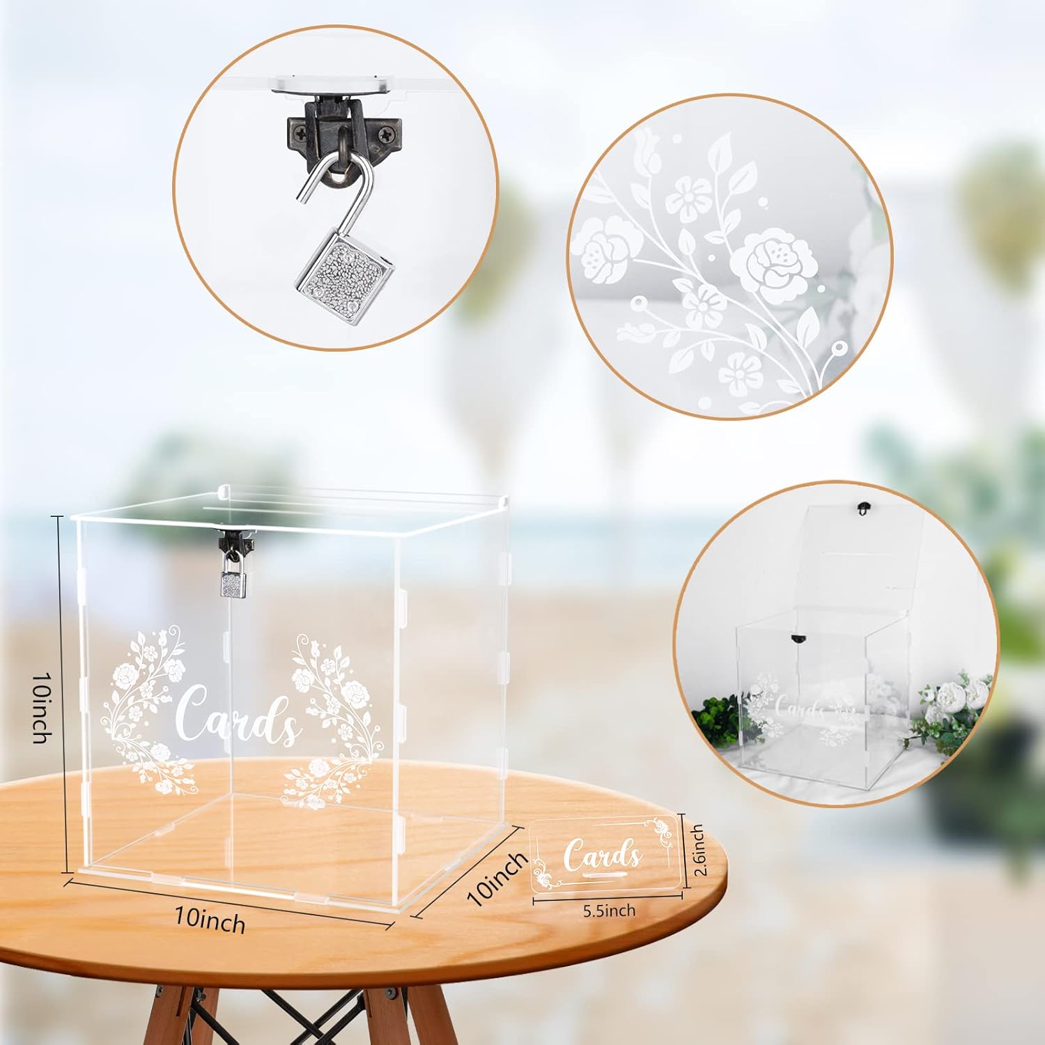 ODM Acrylic Card Box with Lock Gift, Money Holder for Wedding Reception, Anniversary, Birthday & Graduation Decorations (Clear) Custom Mold Development