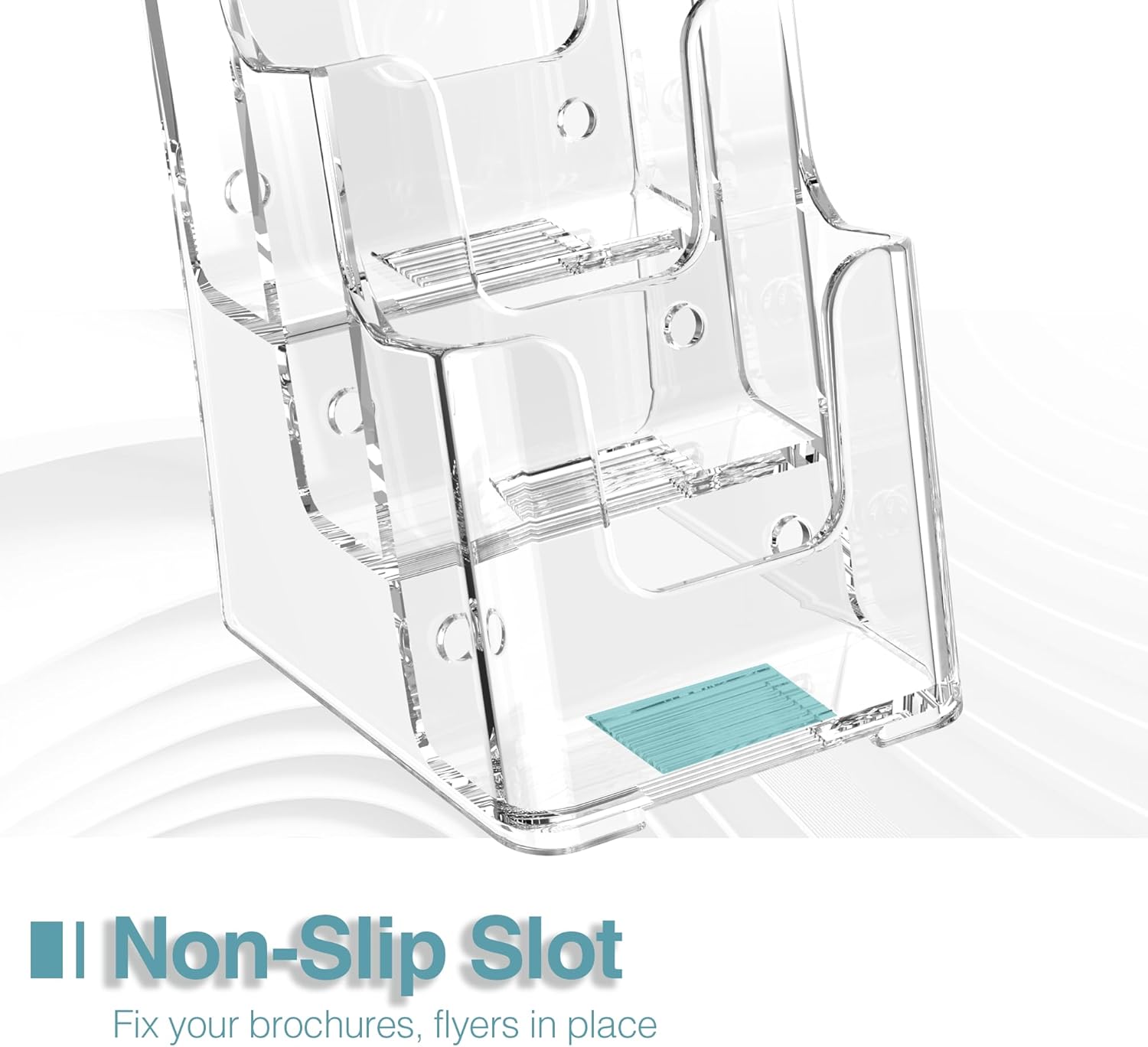 Wholesale Brochure Holder 4x9 Inch 3 Tier Acrylic Literature Holders Clear Plastic Flyer Display Stand for Pamphlets, Booklets, Menus, Multi Purpose Organizer for Office, Countertop Use, 2 Pack China Factory Bulk Supply