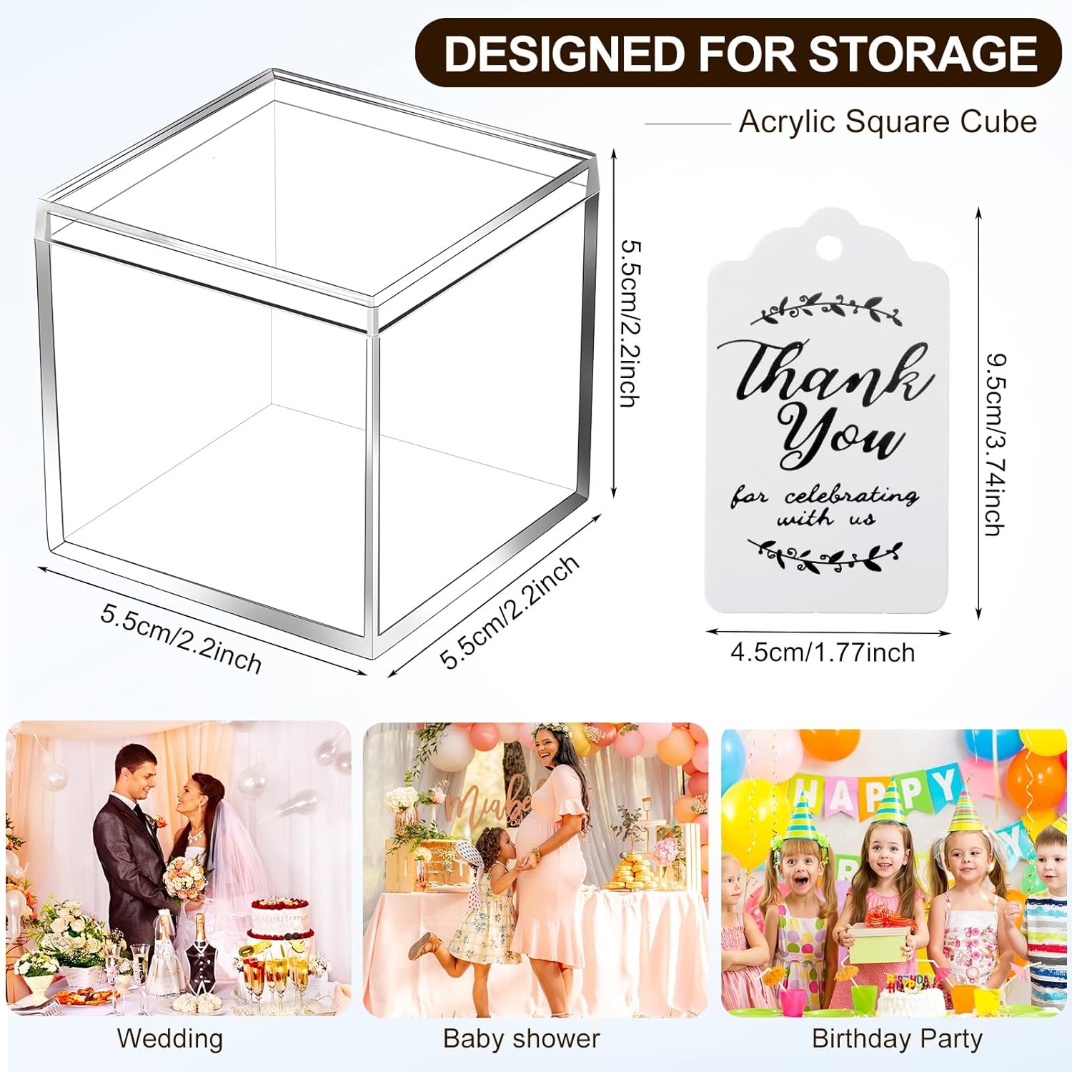 ODM Maitys 50 Pcs Acrylic Boxes 2.2 x 2.2 x 2.2 Inch Clear Wedding Guest Favor Containers Plastic Square Cube with Lid Mini Acrylic Display Box for Wedding Bridal Shower Souvenir Party Gifts Custom Mold Development