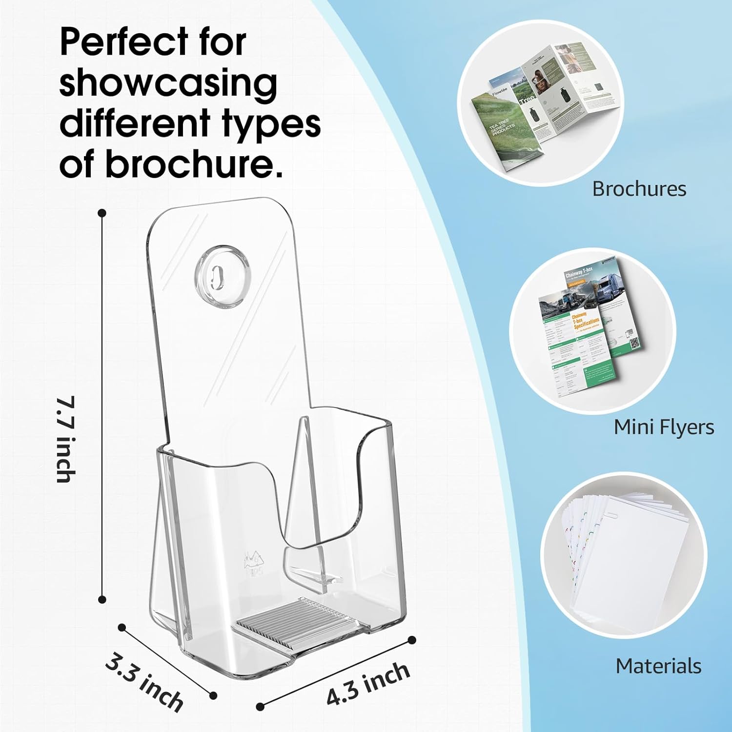 Wholesale MaxGear 6 Pack Acrylic Brochure Holder, Trifold 4 inches Wide Plastic Literature Holder For Pamphlets, Flyers, Rack Cards, Wall Mount Clear Countertop Organizer Display Stand, Office or Home Use China Factory Bulk Supply