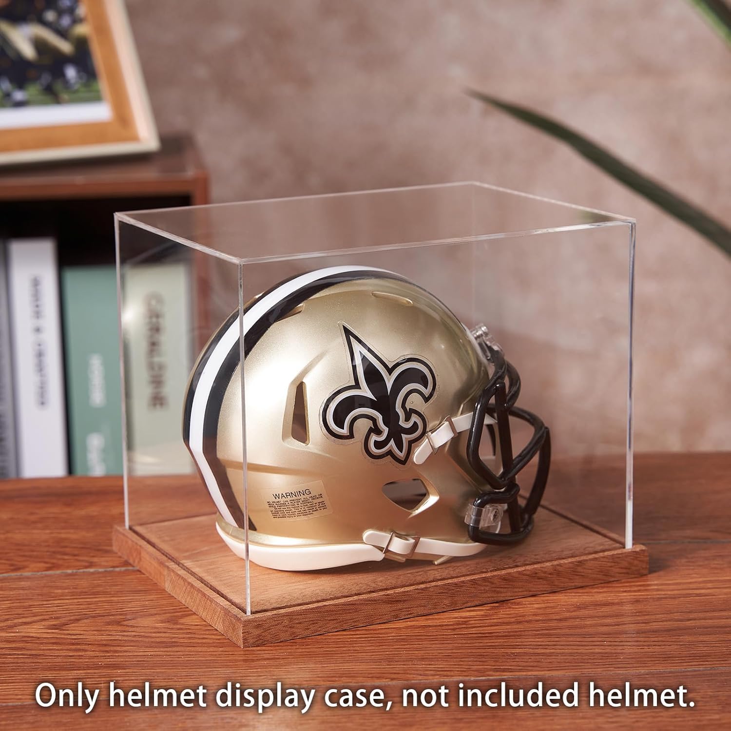 ODM Mini Helmet Display Case, No Assembly Required Acrylic Clear 1/2 Football Baseball Helmet Showcase, Solid Wood Base UV Protection Souvenirs and Collectibles Box, Ideal Gift for Sports Enthusiast Custom Mold Development