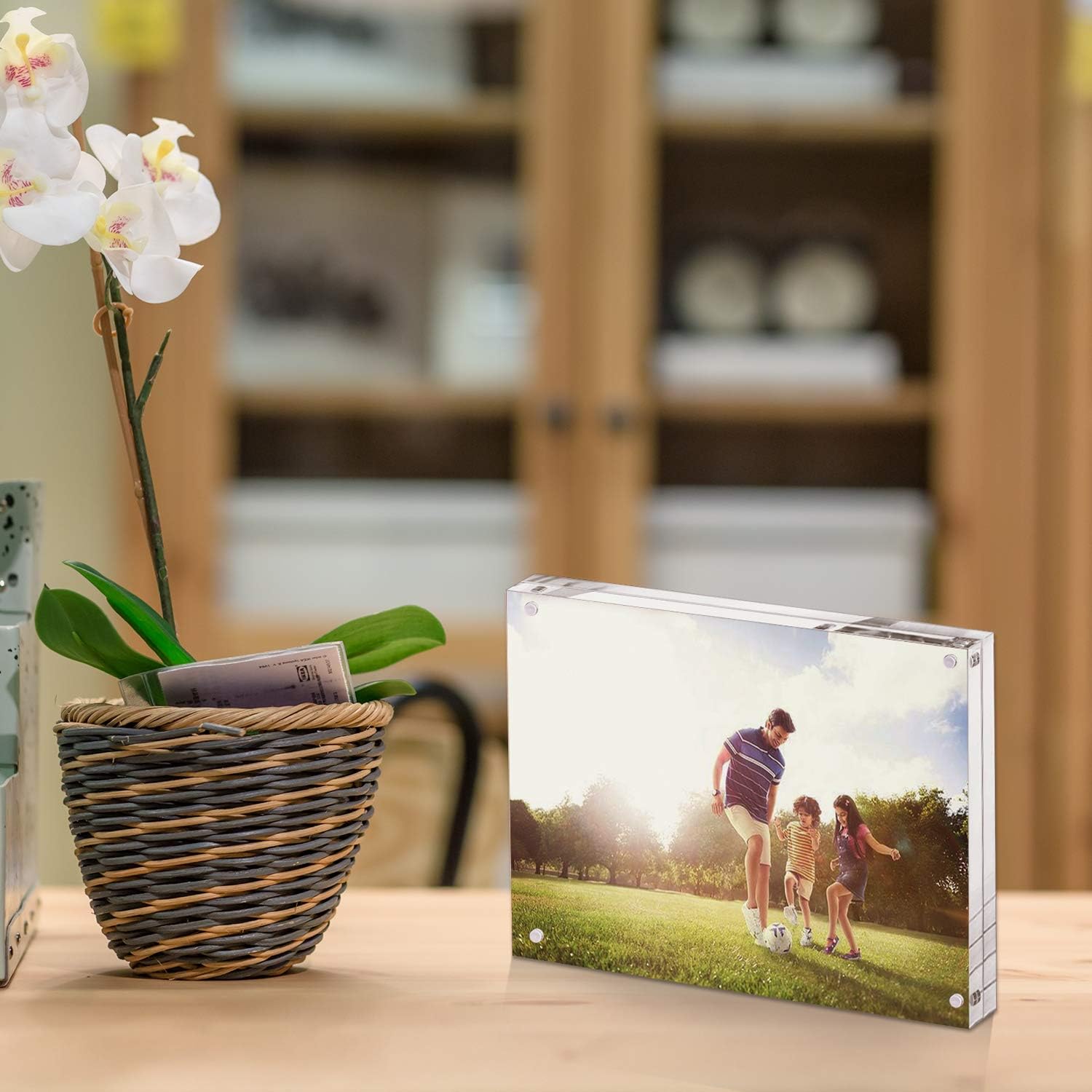 ODM 6x8" Picture Frame,Clear Acrylic Photo Frames, Magnetic Picture Frames,Block Picture Frame For Desktop Display, Record Eternal Memory (1 Pack) Custom Logo Service