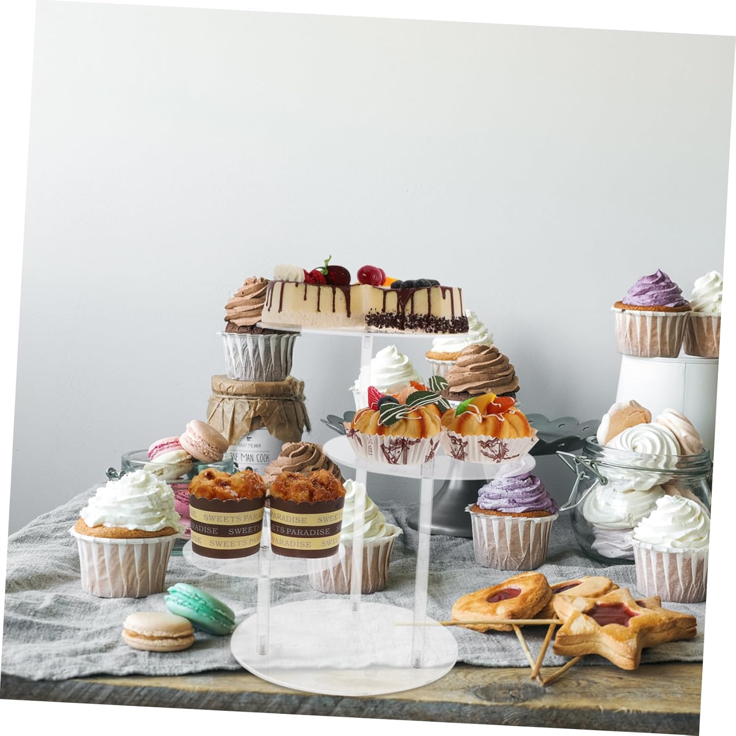Wholesale OEM ODM 1 Set Elegant Tiered Cake Stand Clear Display Rack for Cakes Cupcakes Treats for Weddings Parties Special Occasions Enhance Your Dessert Table Decor Factory & Supplier
