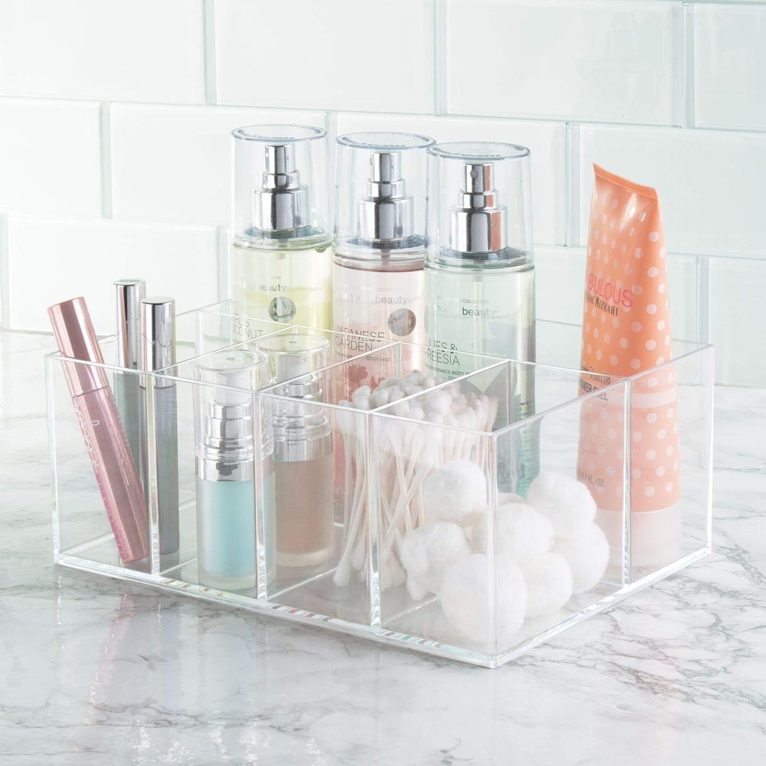 Private Label iDesign 5-Section Divided Vanity Organizer for Cosmetic Storage - Clear Factory Direct Price