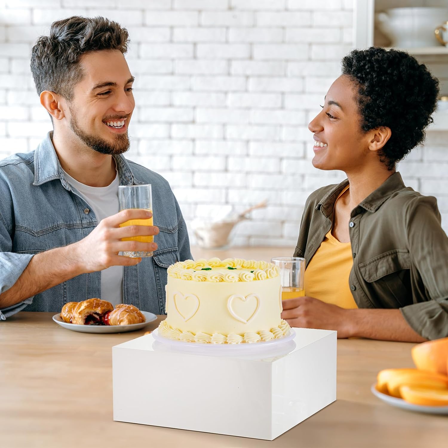 ODM Jerify 3 Pcs White Buffet Risers, Food Risers for Buffet Table Display Stand Boxes 8" 9" 10" Acrylic Cube Display Nesting Shelf with Hollow Bottoms for Catering Dessert Jewelry Figures Show(White) Custom Logo Service