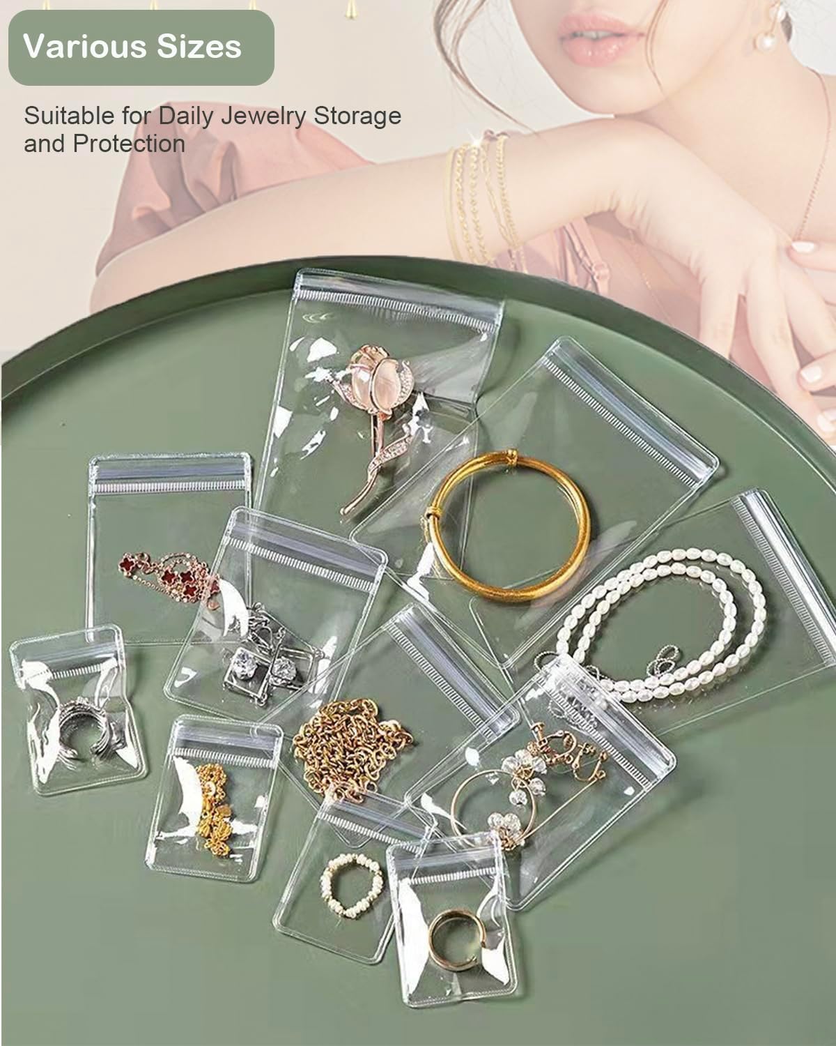 Direct Manufacturer 4 In 1 Acrylic Jewelry Organizers and Storage with 60 Portable Anti Tarnish Jewelry Bags, Clear Jewelry Box Organizer, Travel Jewelry Case for Earrings/Rings/Necklaces for Women Girls Low MOQ
