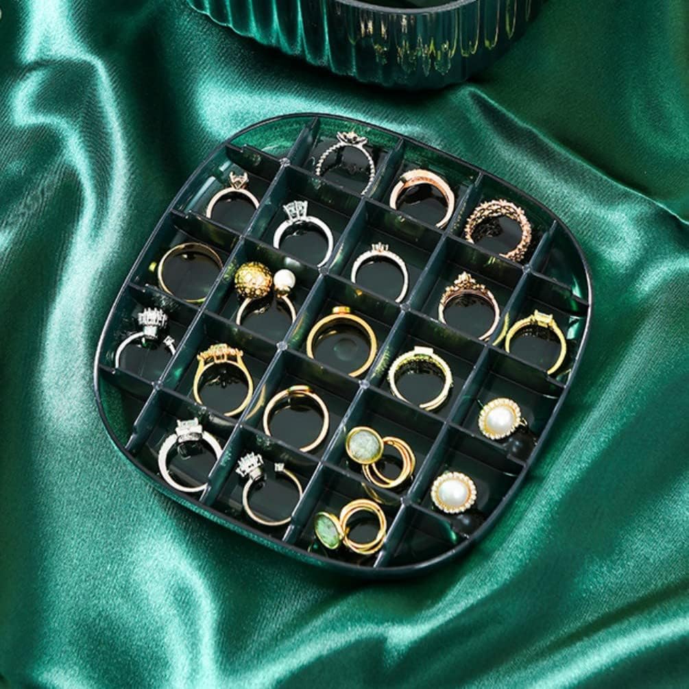 Direct Manufacturer Jewelry Organizer Box, Acrylic Earring Organizer Jewelry Box with Compartment Tray, Green Storage Box for Rings Bracelet Necklaces, 2 Layer Travel Jewelry Case Gift Low MOQ