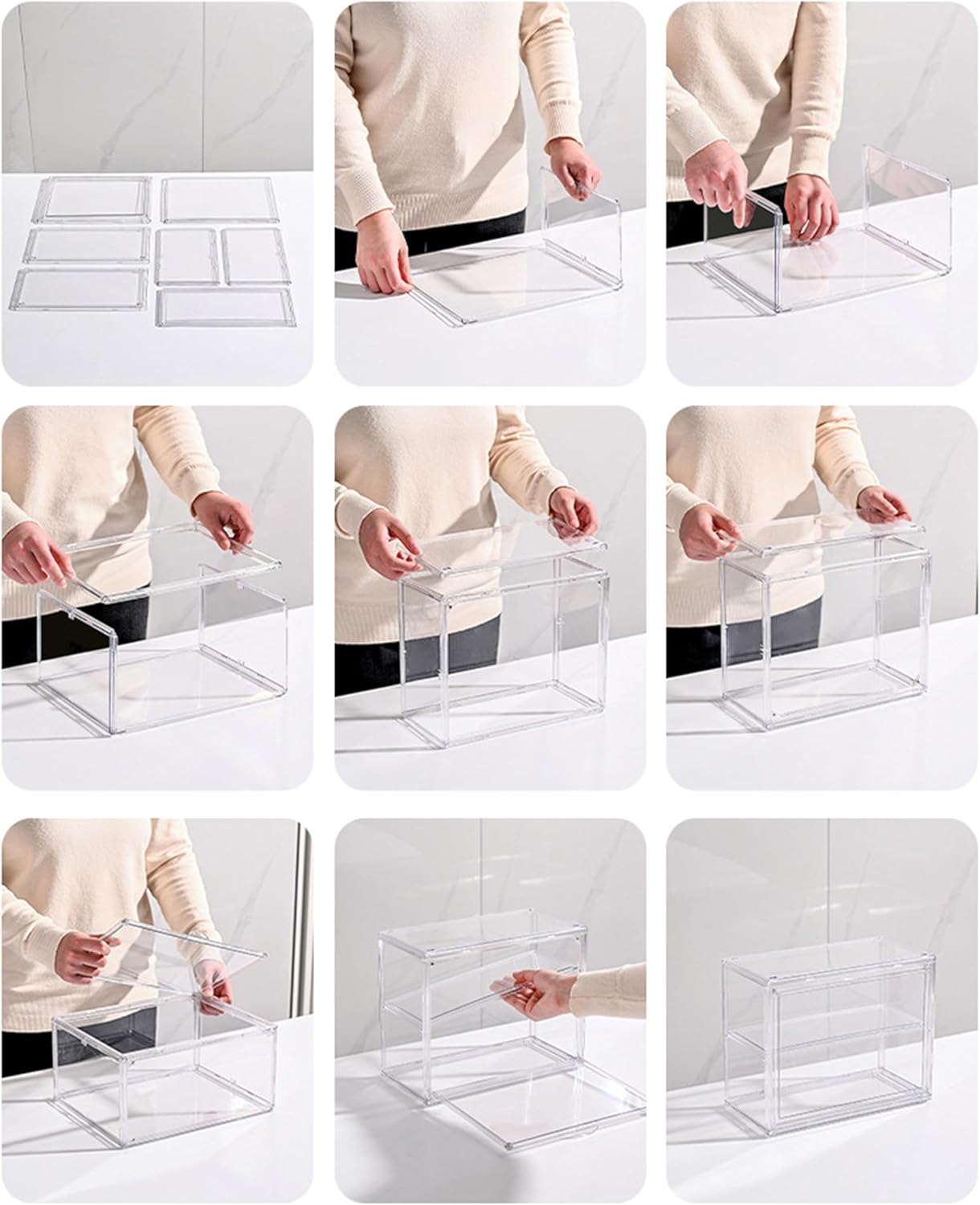 Wholesale OEM ODM 2 Pack Acrylic Display Case, 2/3 Layer Adjustable Figure Display Case, Wall-Mounted Dustproof Showcase for Collectibles Action Figure (2, 2 Tiers) Factory & Supplier