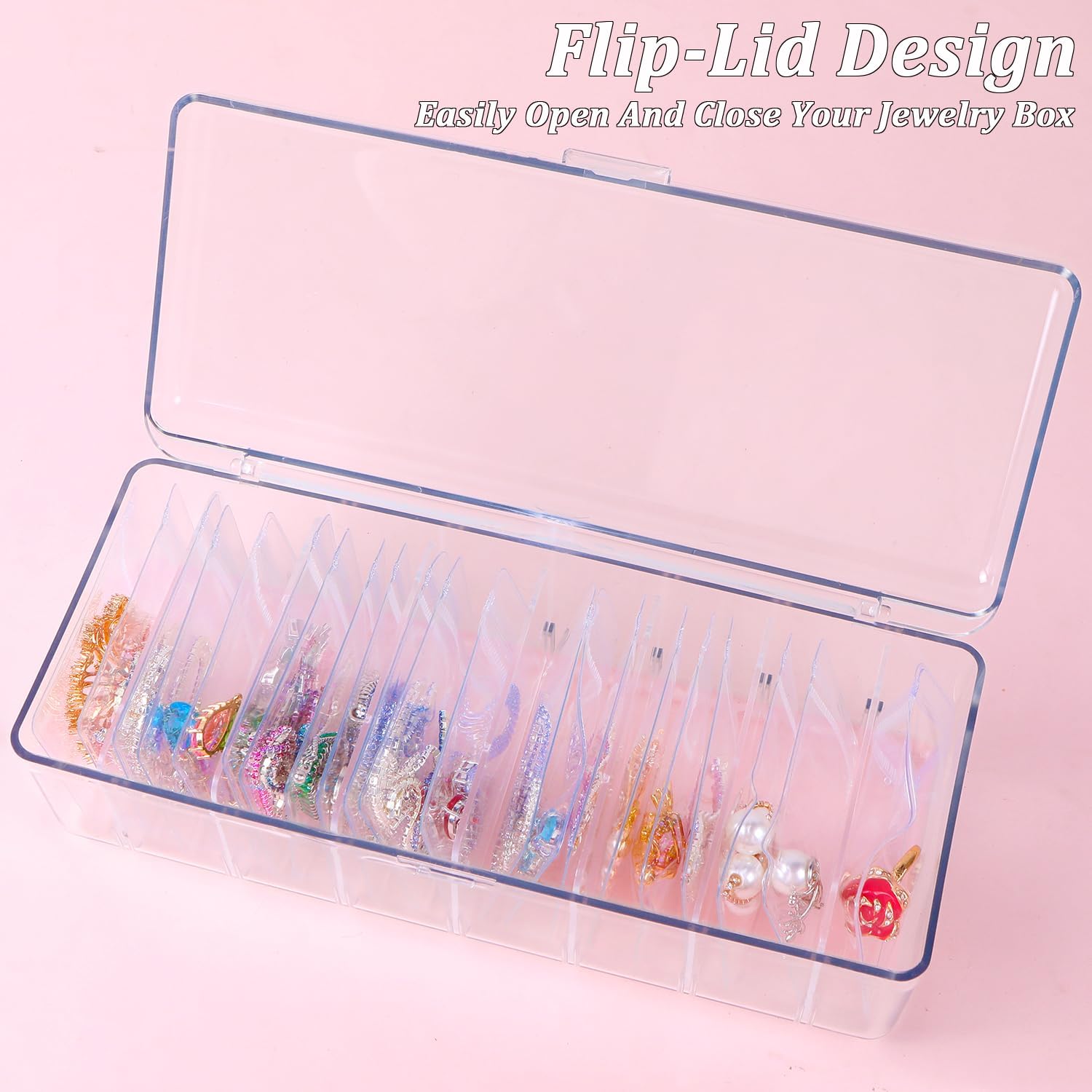 Direct Manufacturer Acrylic Jewelry Box Organizer, Clear Jewelry Organizer and Storage with 30 Portable Anti Tarnish Jewelry Bags, Jewelry Travel Bag for Rings,Necklaces, Earrings Organizer for Women Girls, Clear Low MOQ