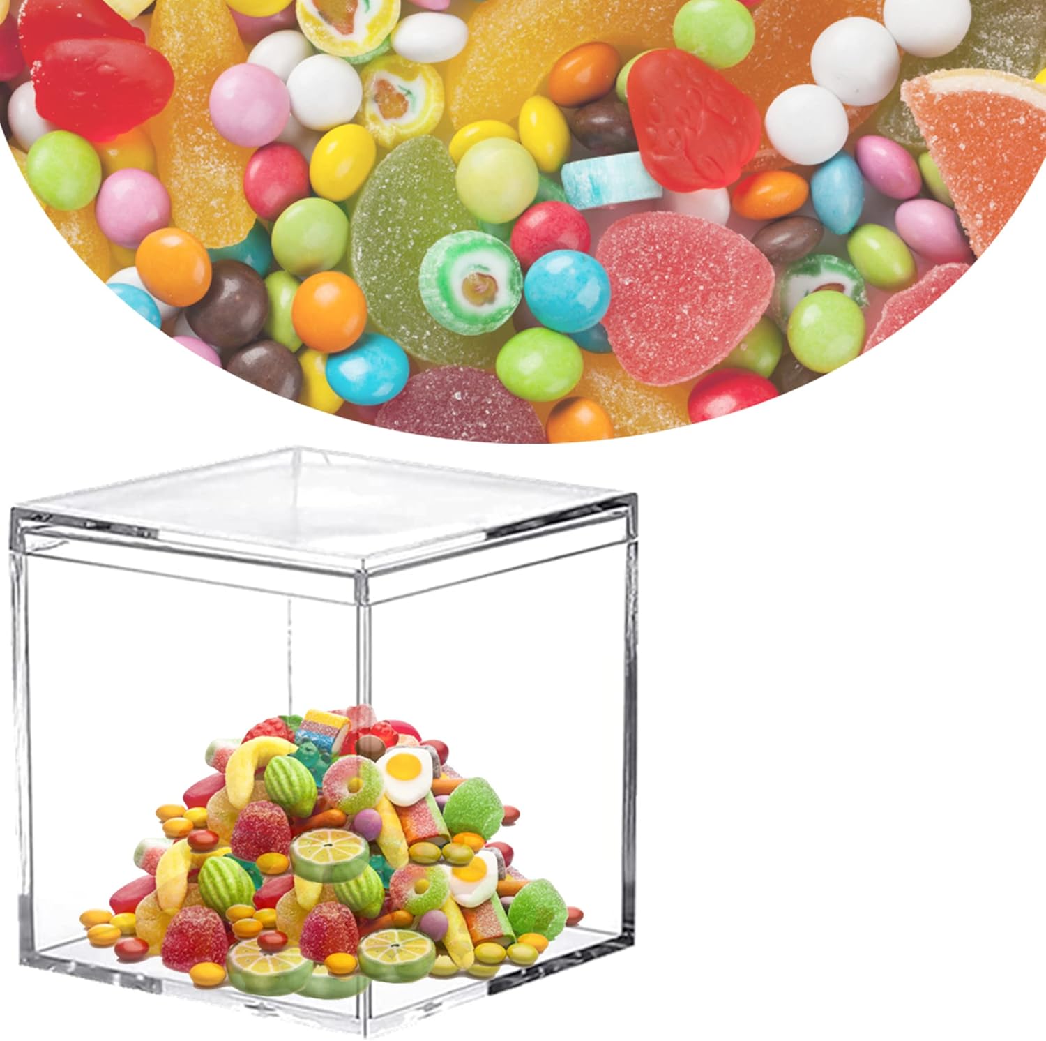 Private Label KissYou Acrylic Box With Lid 4 Pieces Small Clear Square Cube Jewelry Storage Box Wedding Party Gift Candy Boxes Custom Logo Service