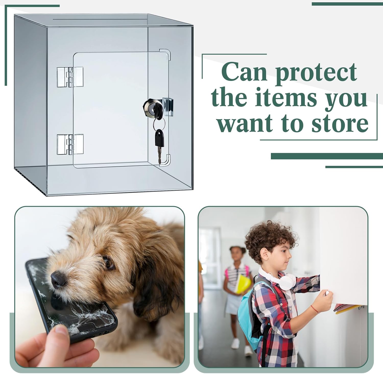 Private Label Medicine Lockable Storage Box Refrigerator Lockable Pill Storage Container with Key Acrylic Phone Locker Tablet Locker Holder Cabinet Pill Case Medical Organizer Bin(Black) Custom Mold Development