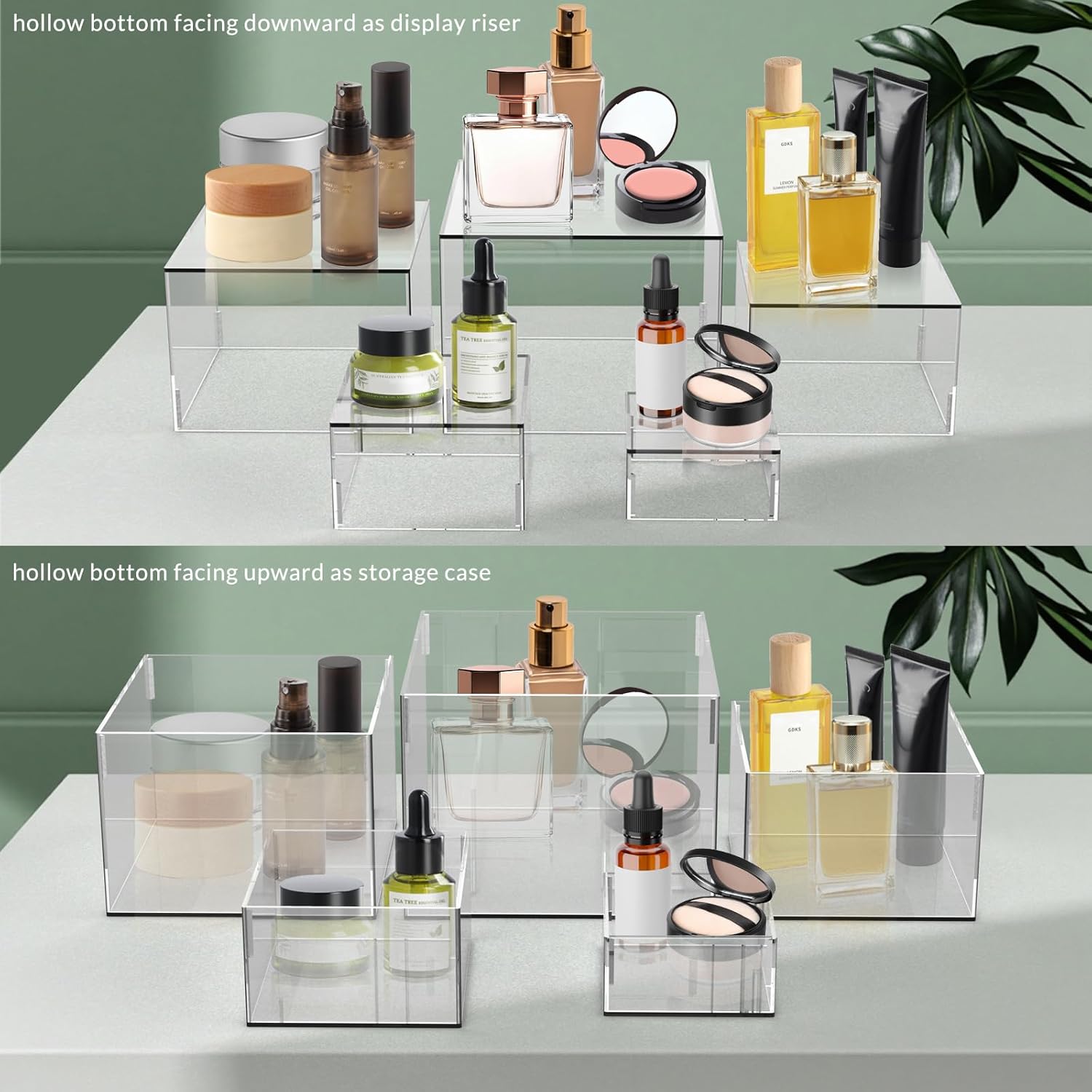 ODM 5 Packs Acrylic Cube Display Stand, Clear Buffet Risers for Food, Dessert, Drinks, 5-sided Acrylic Boxes Stand for Party, Catering, Wedding, Retail Showcase Custom Logo Service