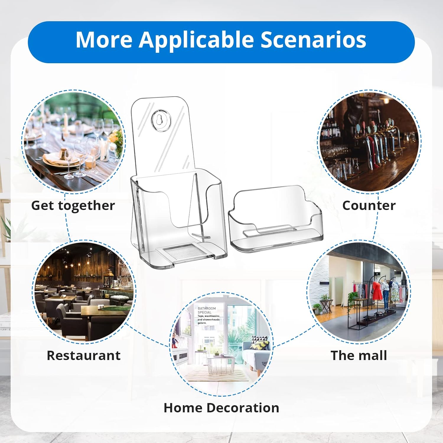 Wholesale zavekia Acrylic Brochure Holder.4 inches Wide Brochure Holder Wall Mount Clear Countertop Organizer Literature Holders (2) China Factory Bulk Supply