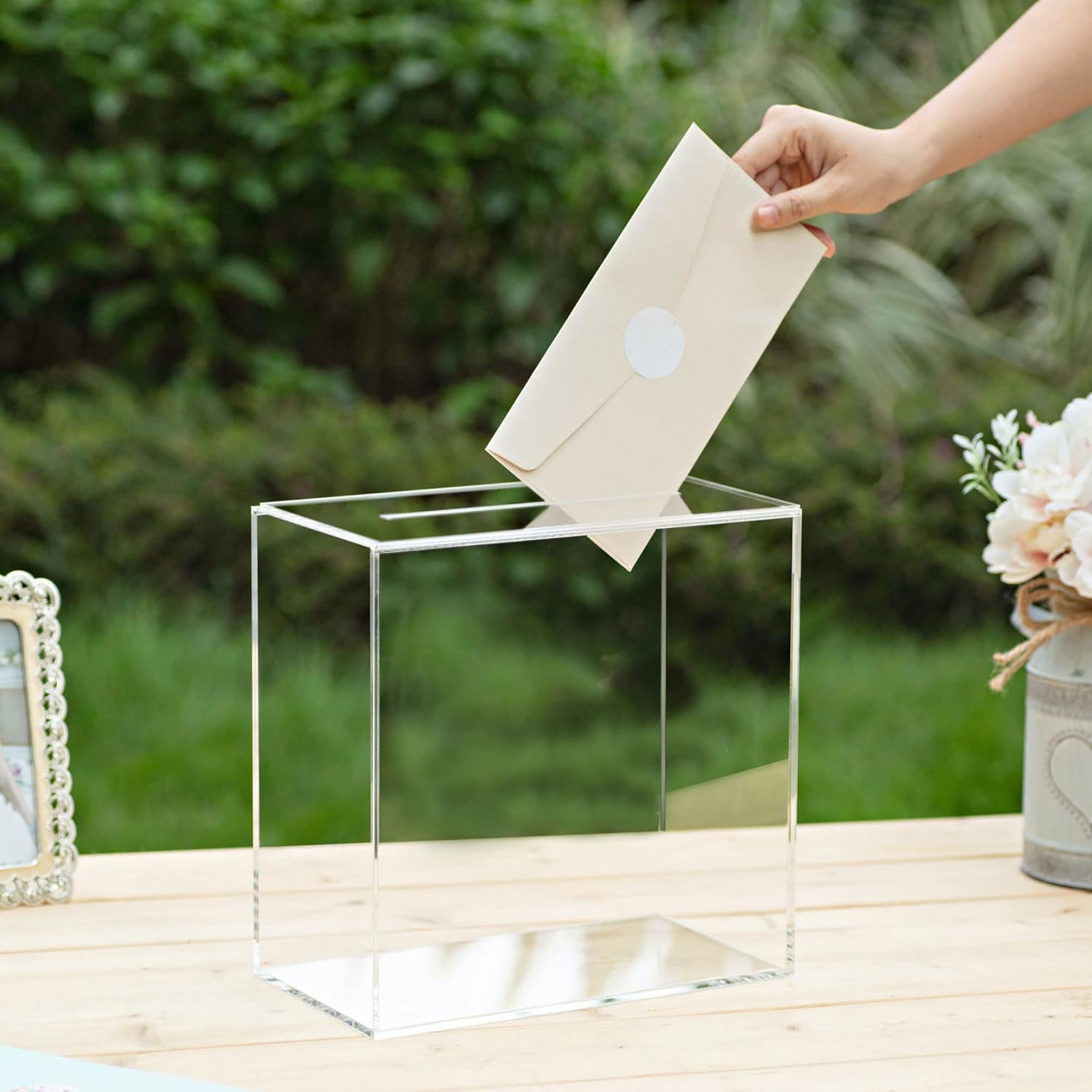 Private Label UNIQOOO Clear Acrylic Card Box w/Slot, Thick DIY Wedding Box Blank No Print, Large 10x10x5.5 in, for Reception Decoration Fundraiser Money Box Election Ballot Graduation Keepsake Party Favor Wholesale Manufacturer